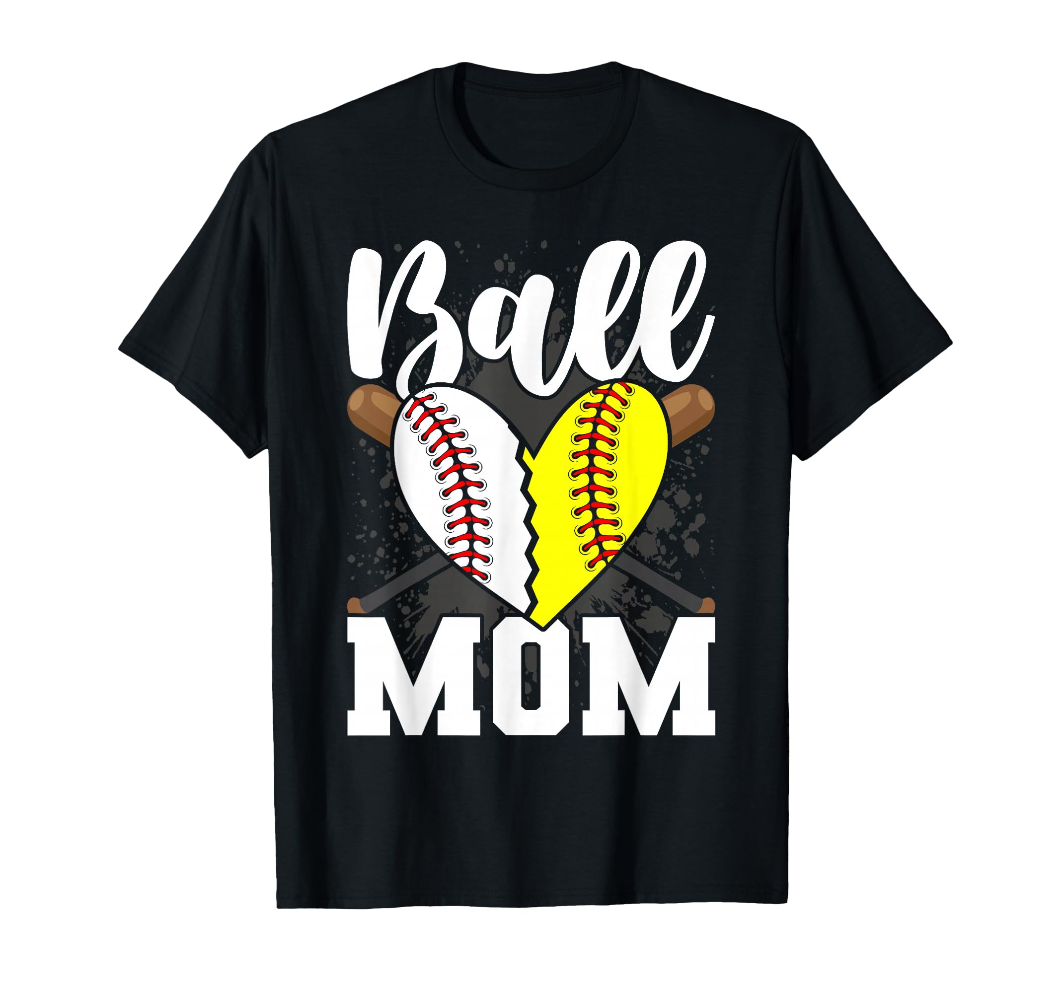 Mom Both Ball Half Softball Baseball T-Shirt - Trendy Graphic Men Women - T-Shirt, Sweatshirt, Hoodie
