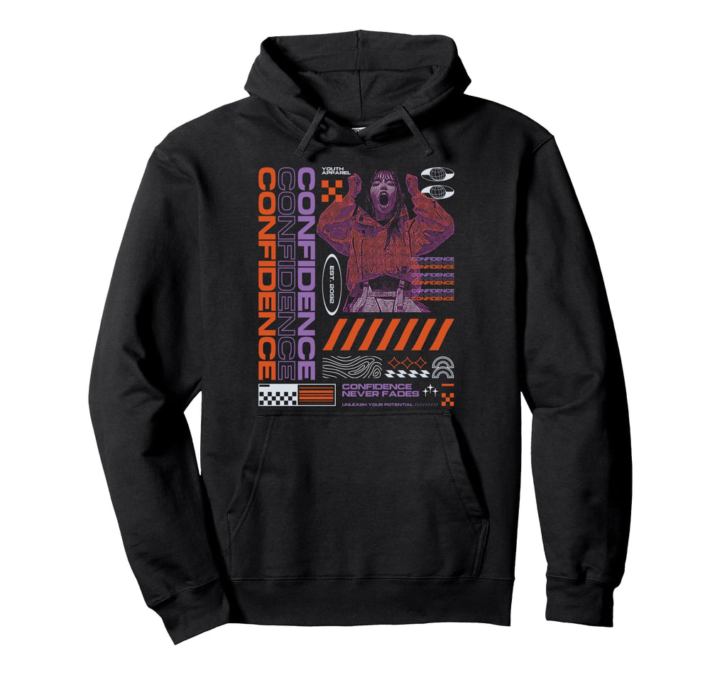 Y2K Confidence Bold Urban Graffiti Hoodie - Custom Art Print Unisex - T-Shirt, Sweatshirt, Hoodie