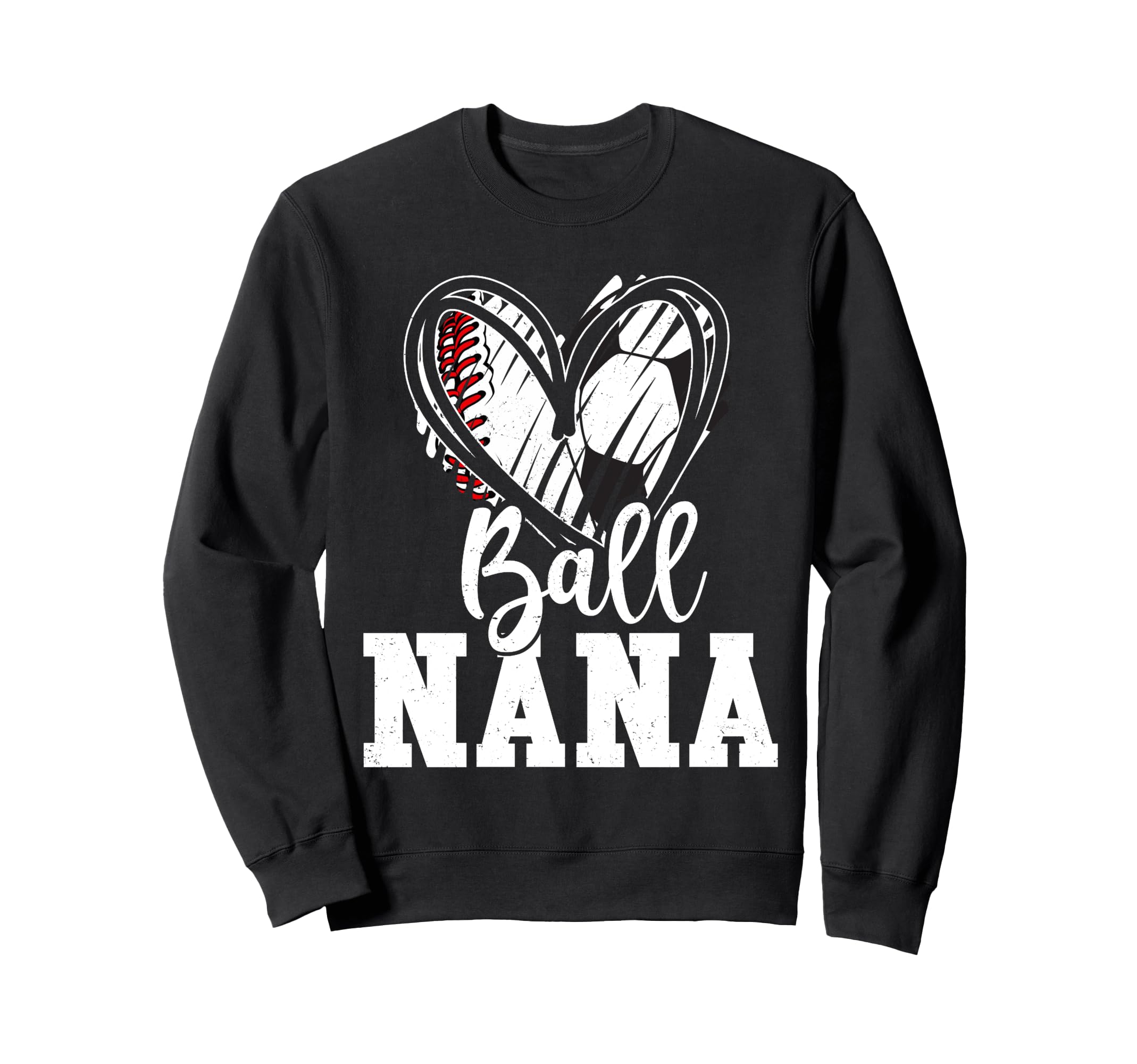 Ball Grandma Heart Baseball Sweatshirt - Custom Art Print for Adults - T-Shirt, Sweatshirt, Hoodie