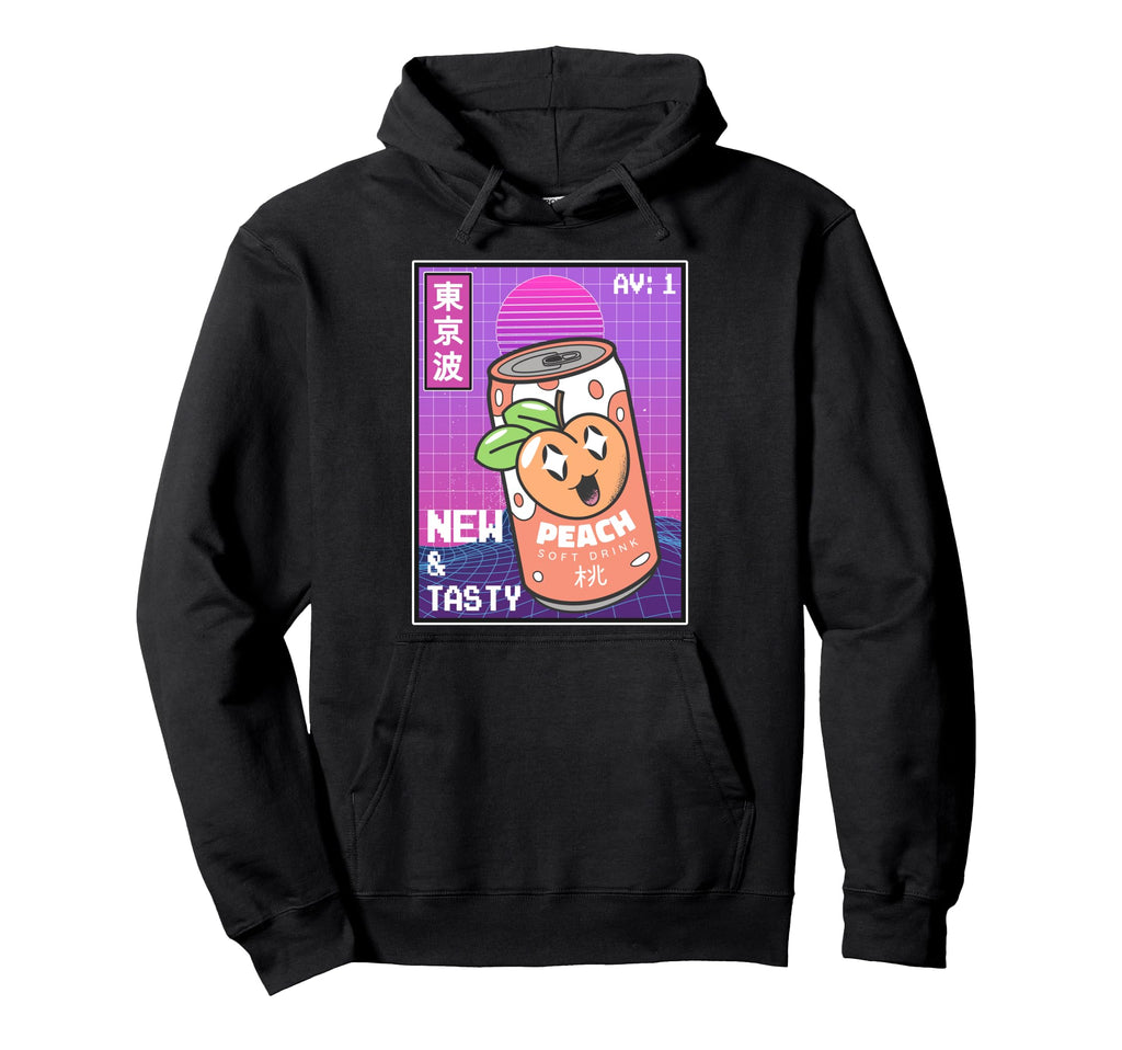 Peach Soda Can Kawaii Vaporwave Hoodie - Trendy Graphic for Adults - T-Shirt, Sweatshirt, Hoodie