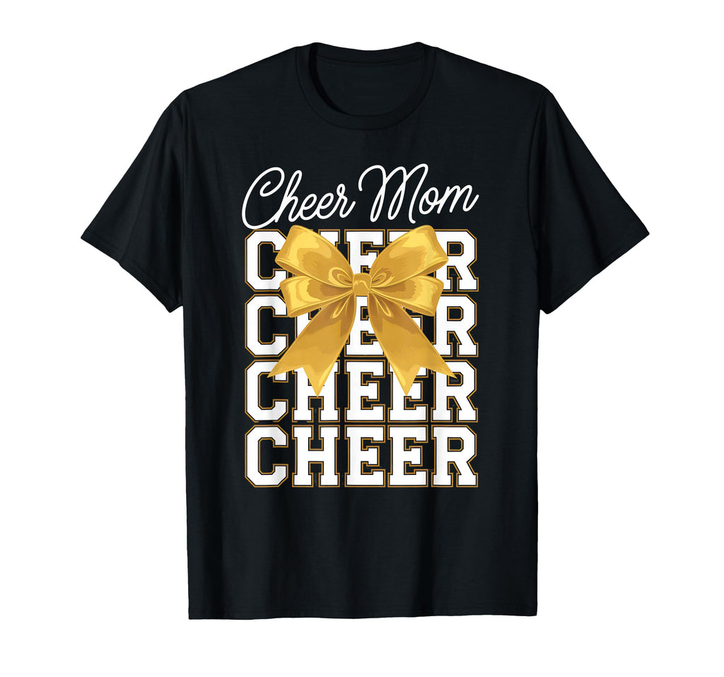 Cheer Mom Mother Bow Cheerleader Game T-Shirt - Graphic Print Men Women - T-Shirt, Sweatshirt, Hoodie