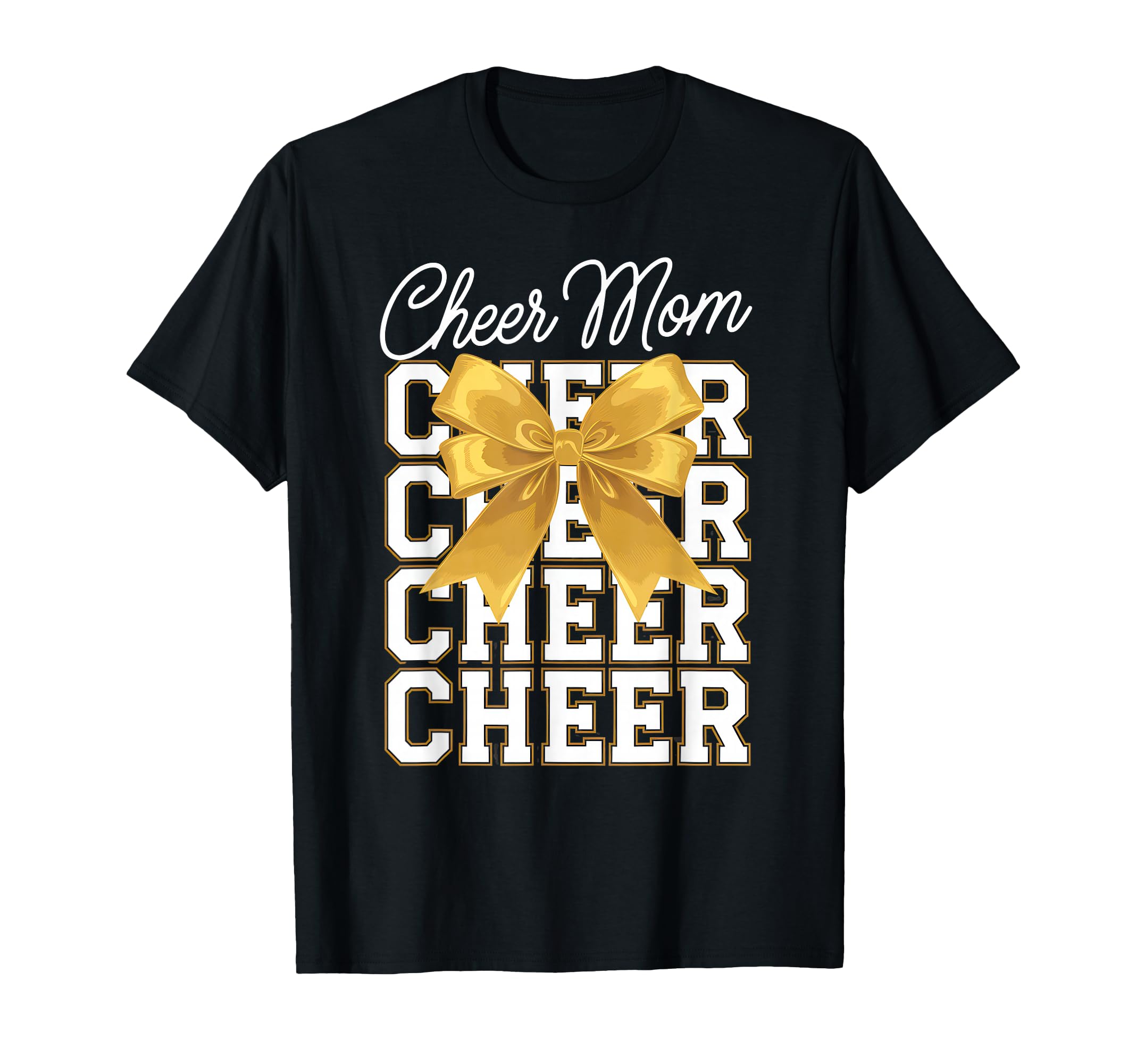 Cheer Mom Mother Bow Cheerleader Game T-Shirt - Graphic Print Men Women - T-Shirt, Sweatshirt, Hoodie