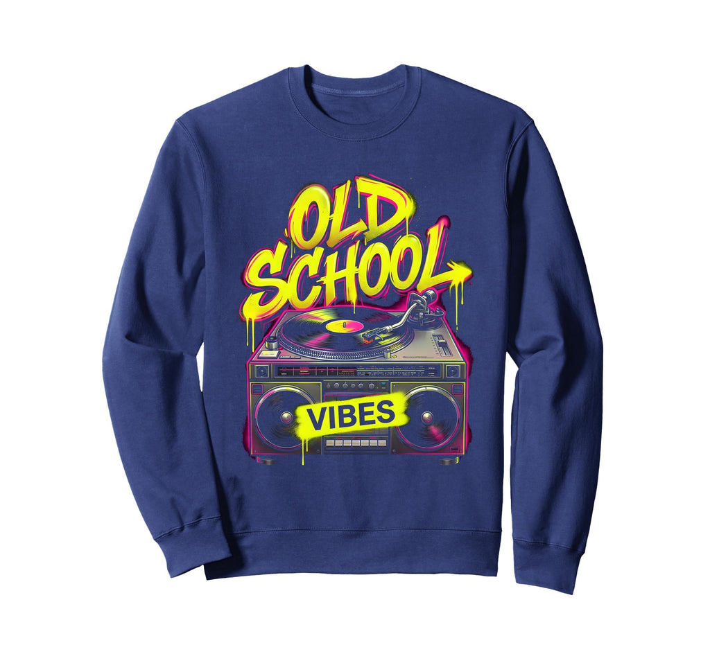 Old School Vibes Hip Hop Sweatshirt - Minimalist Print for Adults - T-Shirt, Sweatshirt, Hoodie