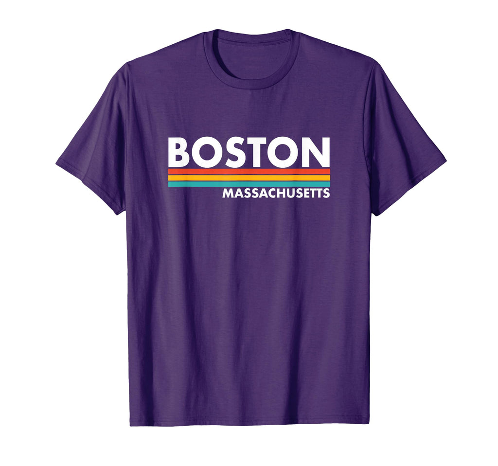 Boston Massachusetts Stripes T-Shirt - Unique Graphic for Adults - T-Shirt, Sweatshirt, Hoodie