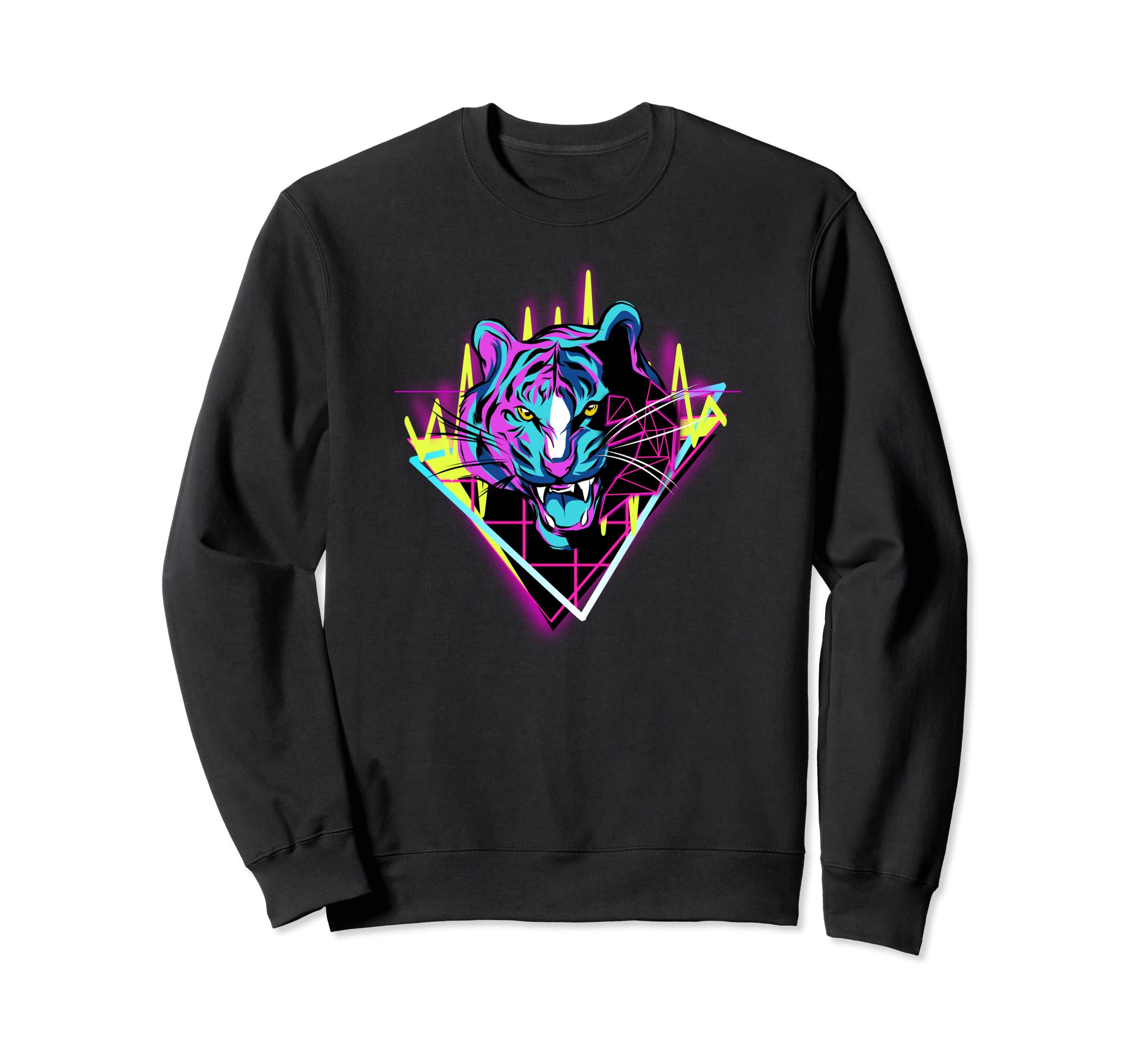 Neon Tiger 80S Sweatshirt - Custom Art Print for Adults - T-Shirt, Sweatshirt, Hoodie
