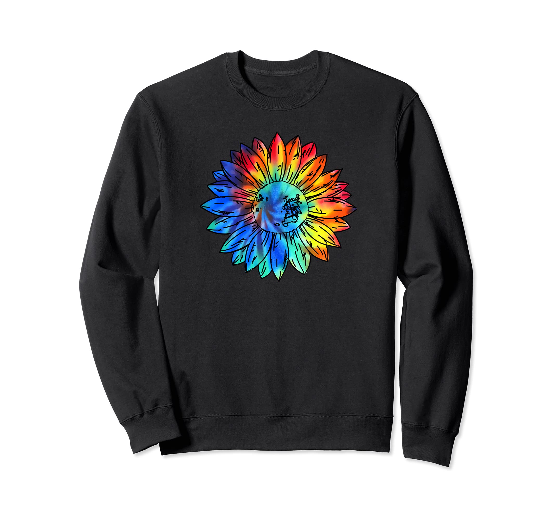 Tie Dye Daisy Flower Colorful Boho Sweatshirt - Custom Art Print Unisex - T-Shirt, Sweatshirt, Hoodie