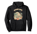 Beach Bum 70S Wave Sunset Hibiscus Flower Hoodie - Custom Art Print Unisex - T-Shirt, Sweatshirt, Hoodie