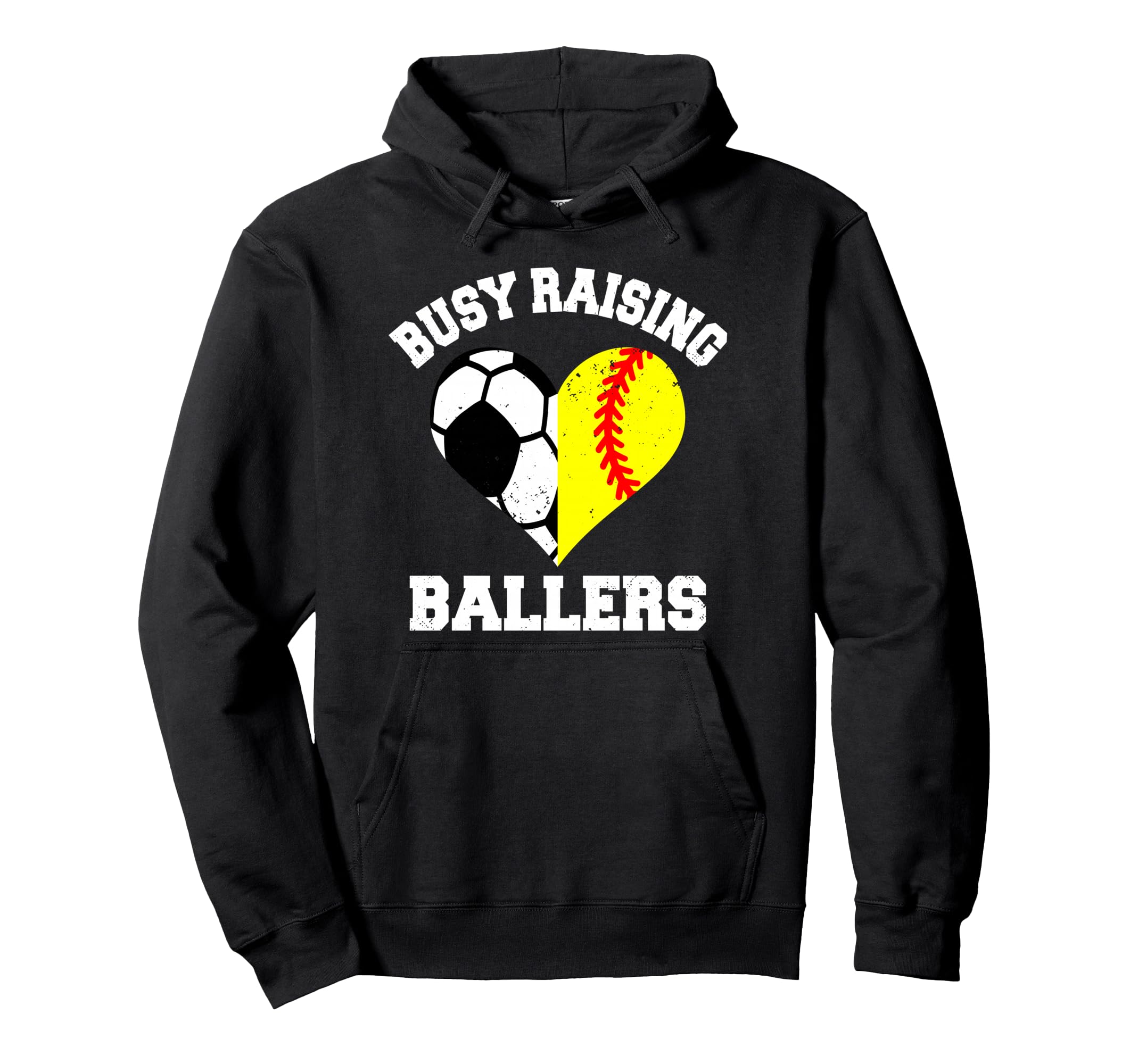 Busy Raising Ballers Soccer Softball Hoodie - Trendy Graphic Men Women - T-Shirt, Sweatshirt, Hoodie