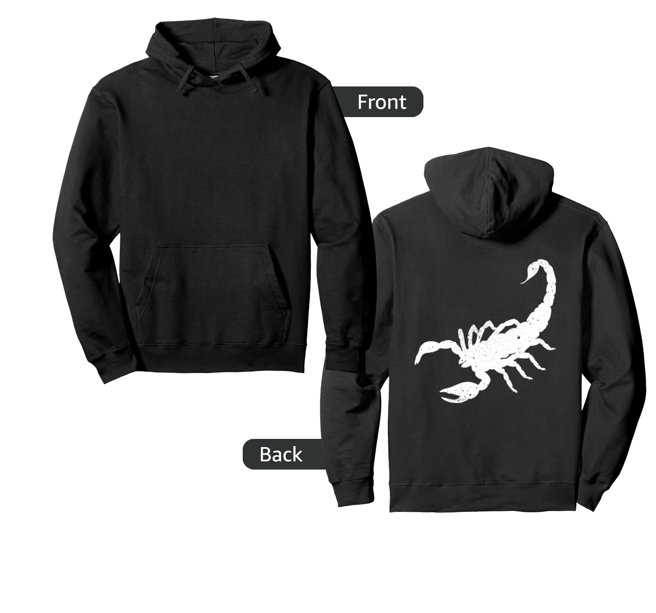 Scorpion Animal Distressed Hoodie - Trendy Graphic Men Women - T-Shirt, Sweatshirt, Hoodie
