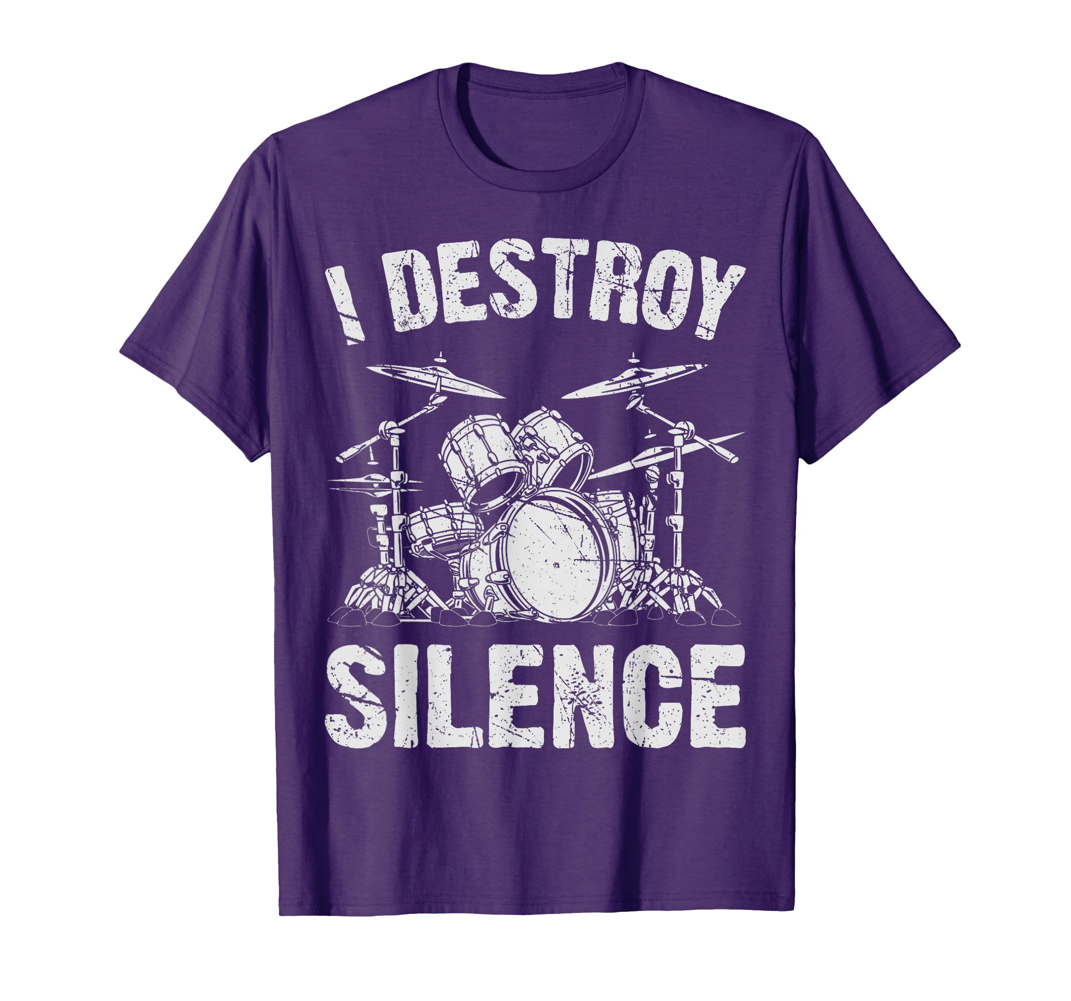 Drummer I Destroy Silence Drumming T-Shirt - Graphic Print for Adults - T-Shirt, Sweatshirt, Hoodie