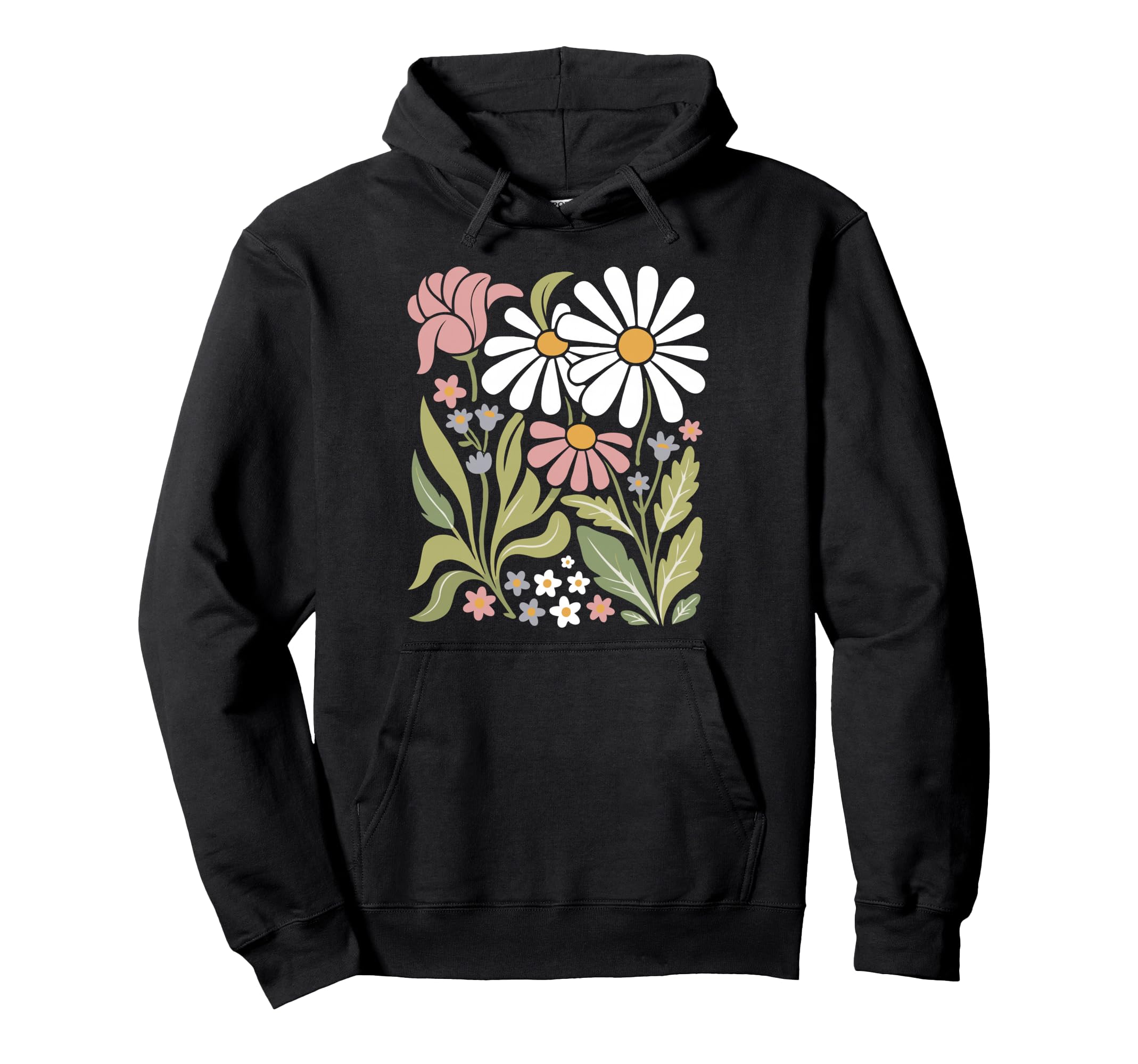 Wildflowers Flowers Pattern Summer Spring Hoodie - Minimalist Print Unisex - T-Shirt, Sweatshirt, Hoodie