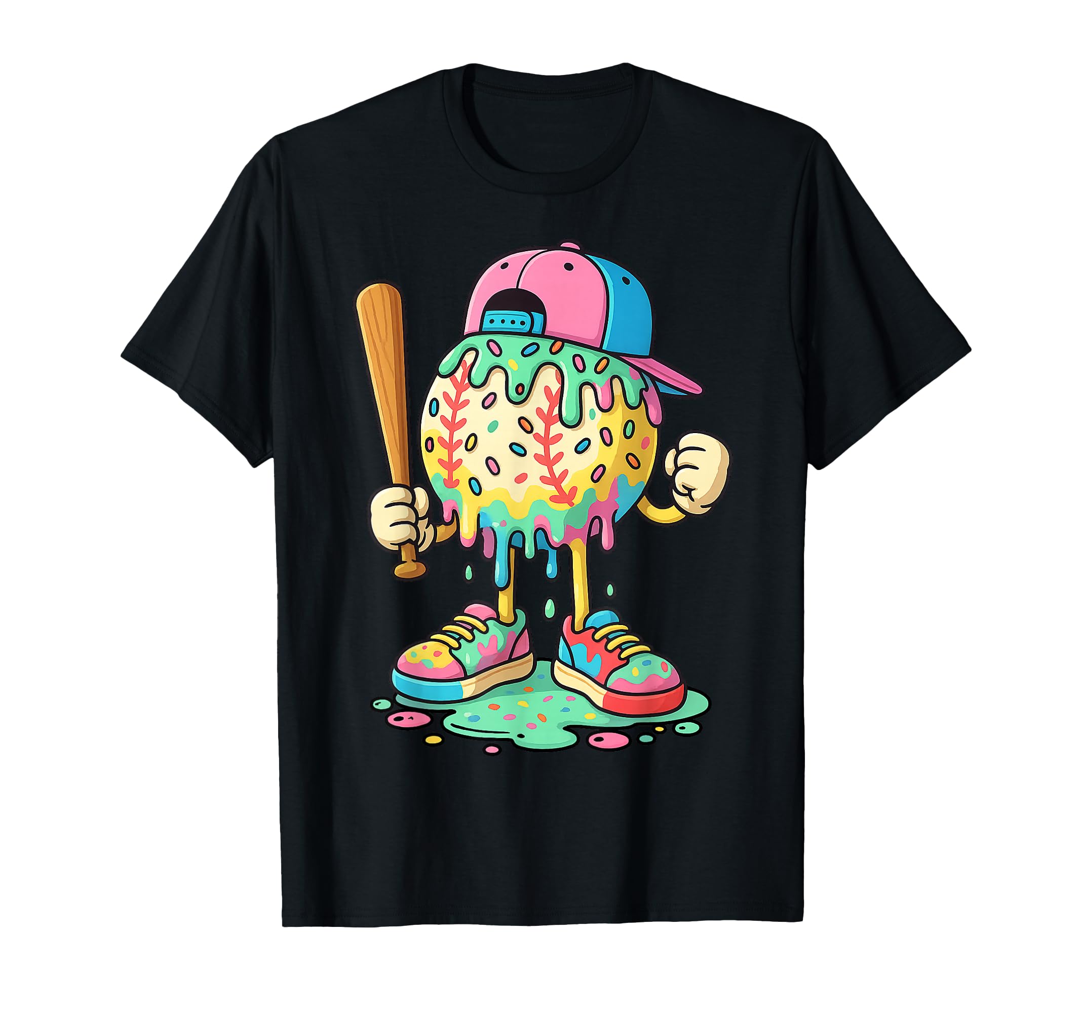 Baseball Drip Ice Cream Drip Baseball T-Shirt - Streetwear Style Unisex - T-Shirt, Sweatshirt, Hoodie