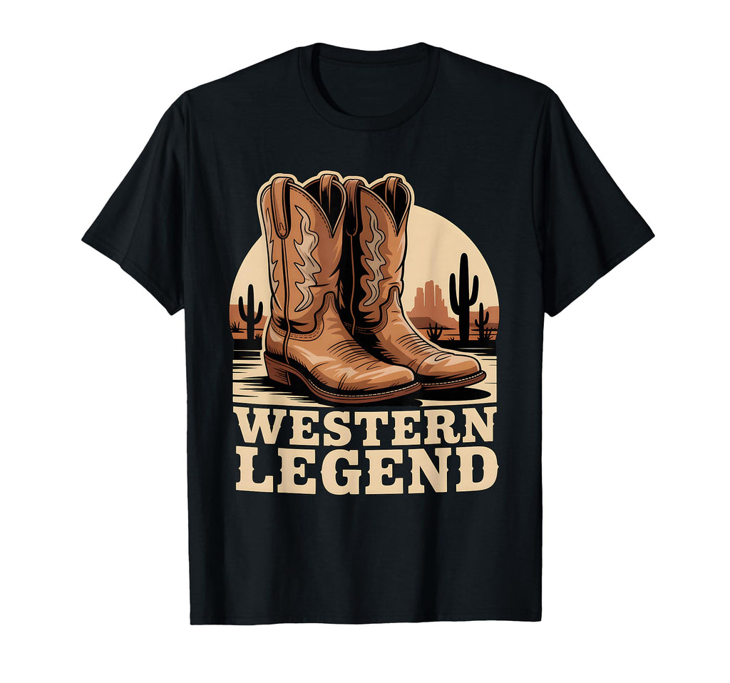 Western Legend Cowboy Boots Desert T-Shirt - Fun Novelty Design for Adults - T-Shirt, Sweatshirt, Hoodie