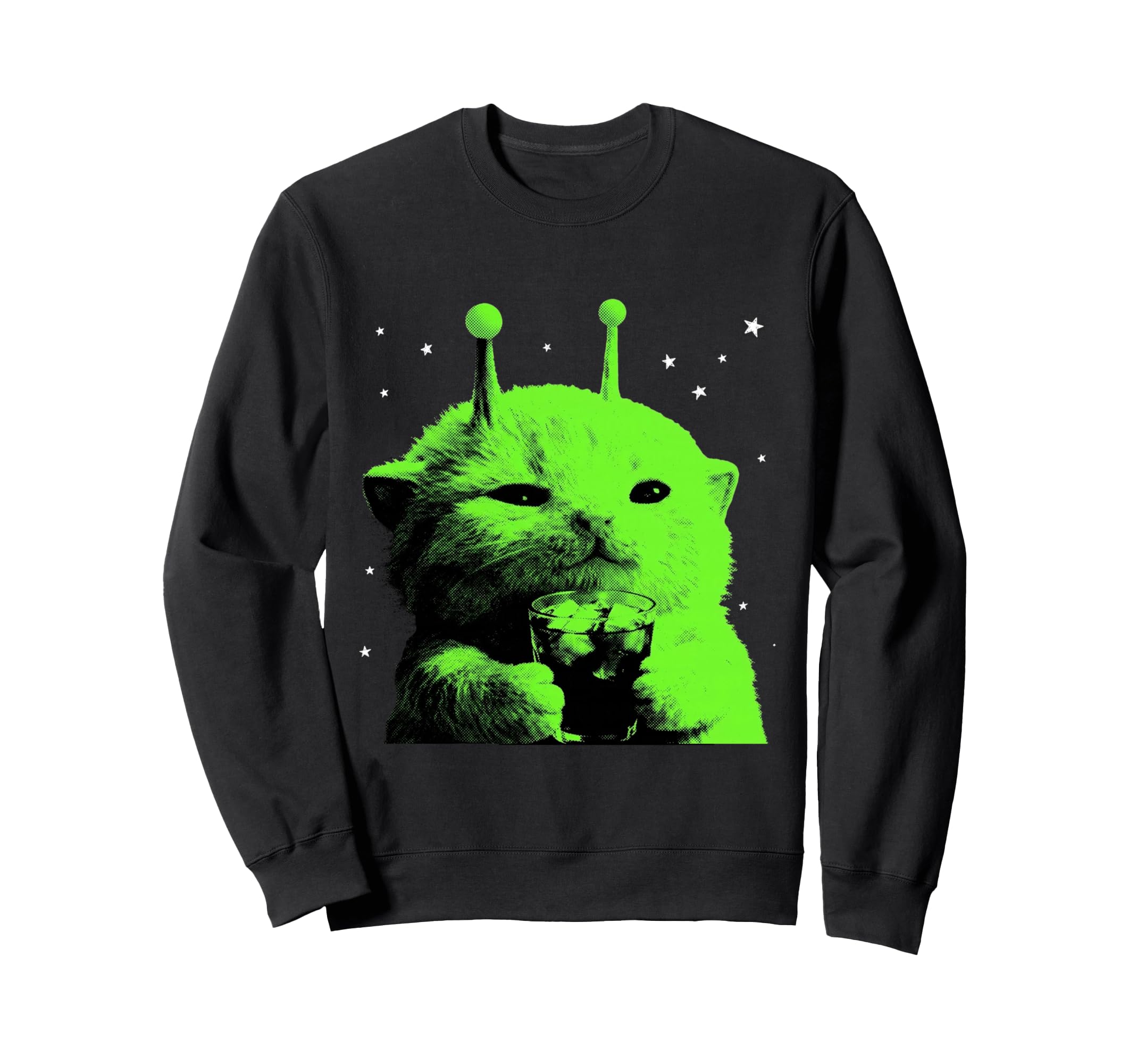 Alien Cat Ufo Meme Silly Space Sweatshirt - Novelty Apparel for Adults - T-Shirt, Sweatshirt, Hoodie
