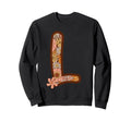 Letter L Initial Floral Monogram Sweatshirt - Aesthetic Graphic for Adults - T-Shirt, Sweatshirt, Hoodie