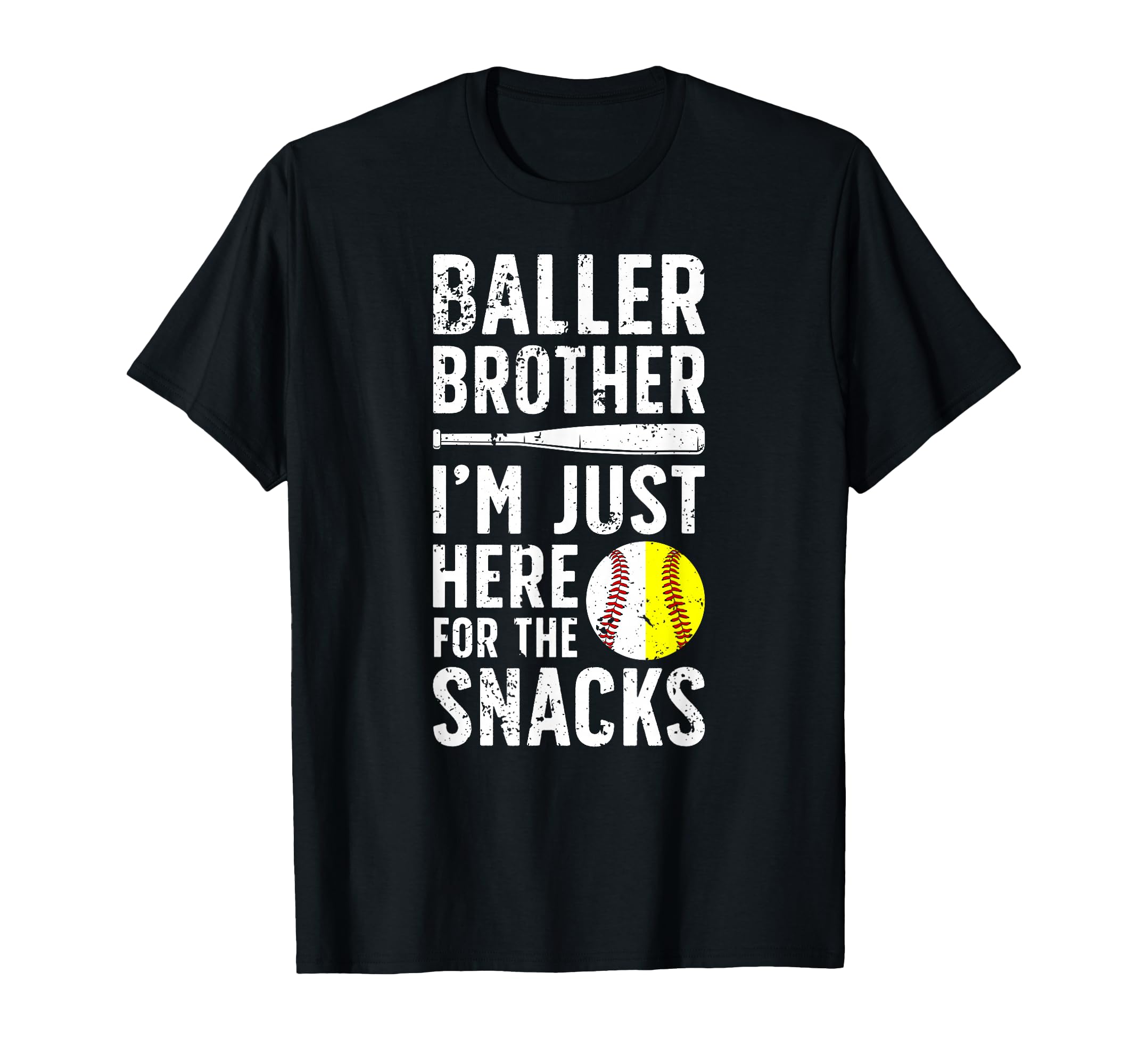 Baller Brother Here Snacks Baseball T-Shirt - Trendy Graphic Men Women - T-Shirt, Sweatshirt, Hoodie