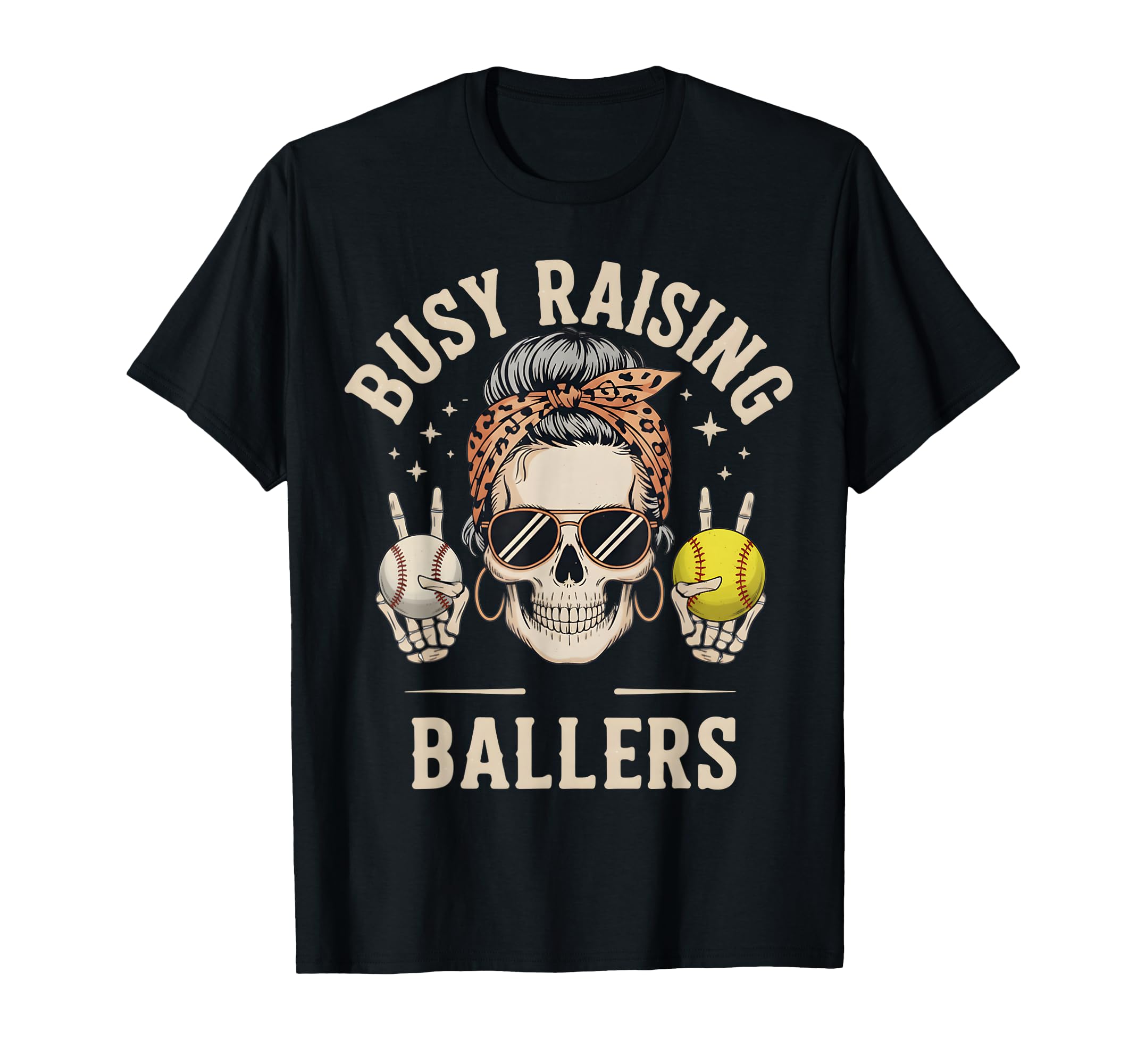 Skeleton Messy Bun Mom Raising T-Shirt - Fun Novelty Design Men Women - T-Shirt, Sweatshirt, Hoodie