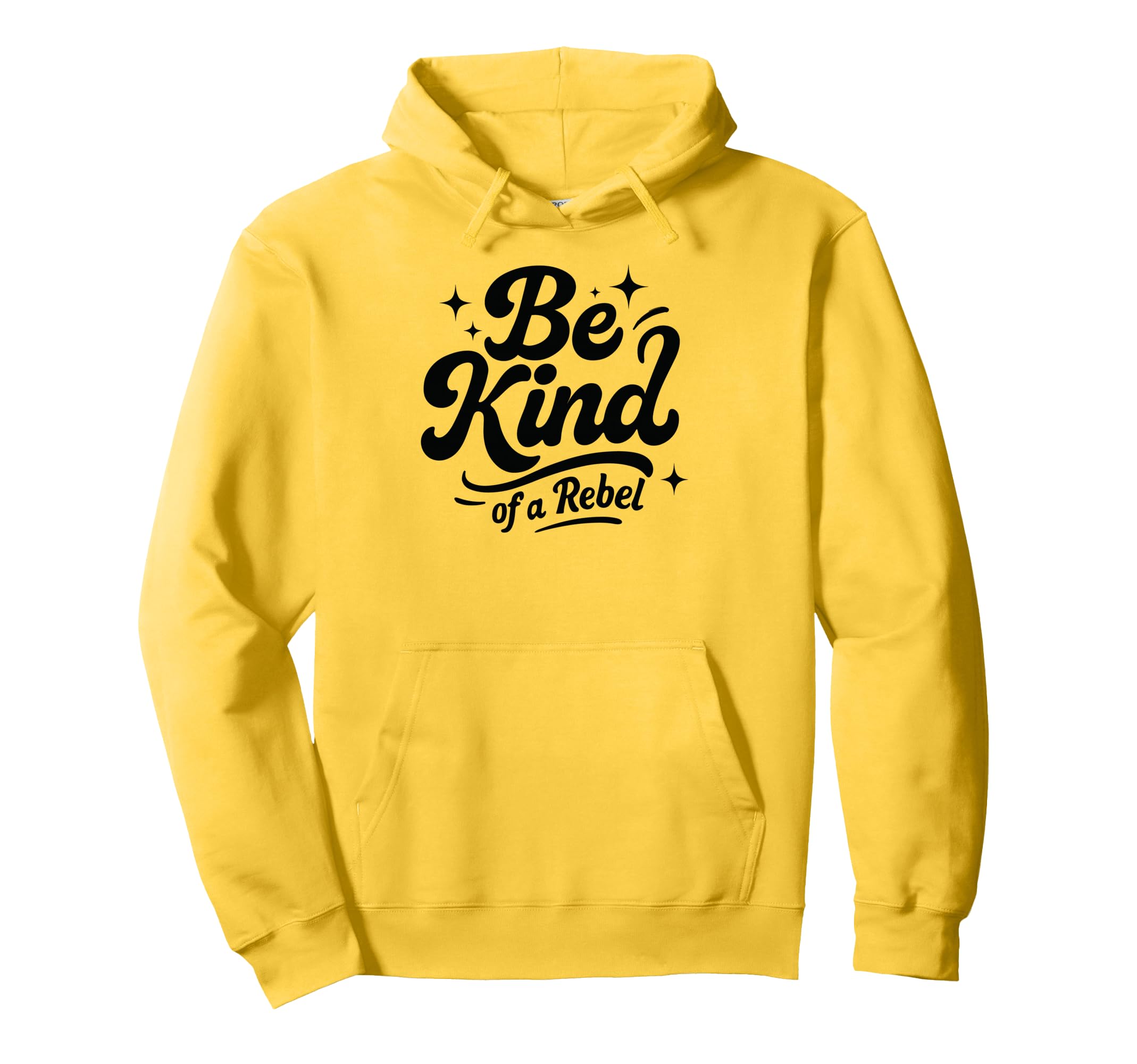 Be Kind Rebel 70S Groovy Typography Hoodie - Minimalist Print Unisex - T-Shirt, Sweatshirt, Hoodie