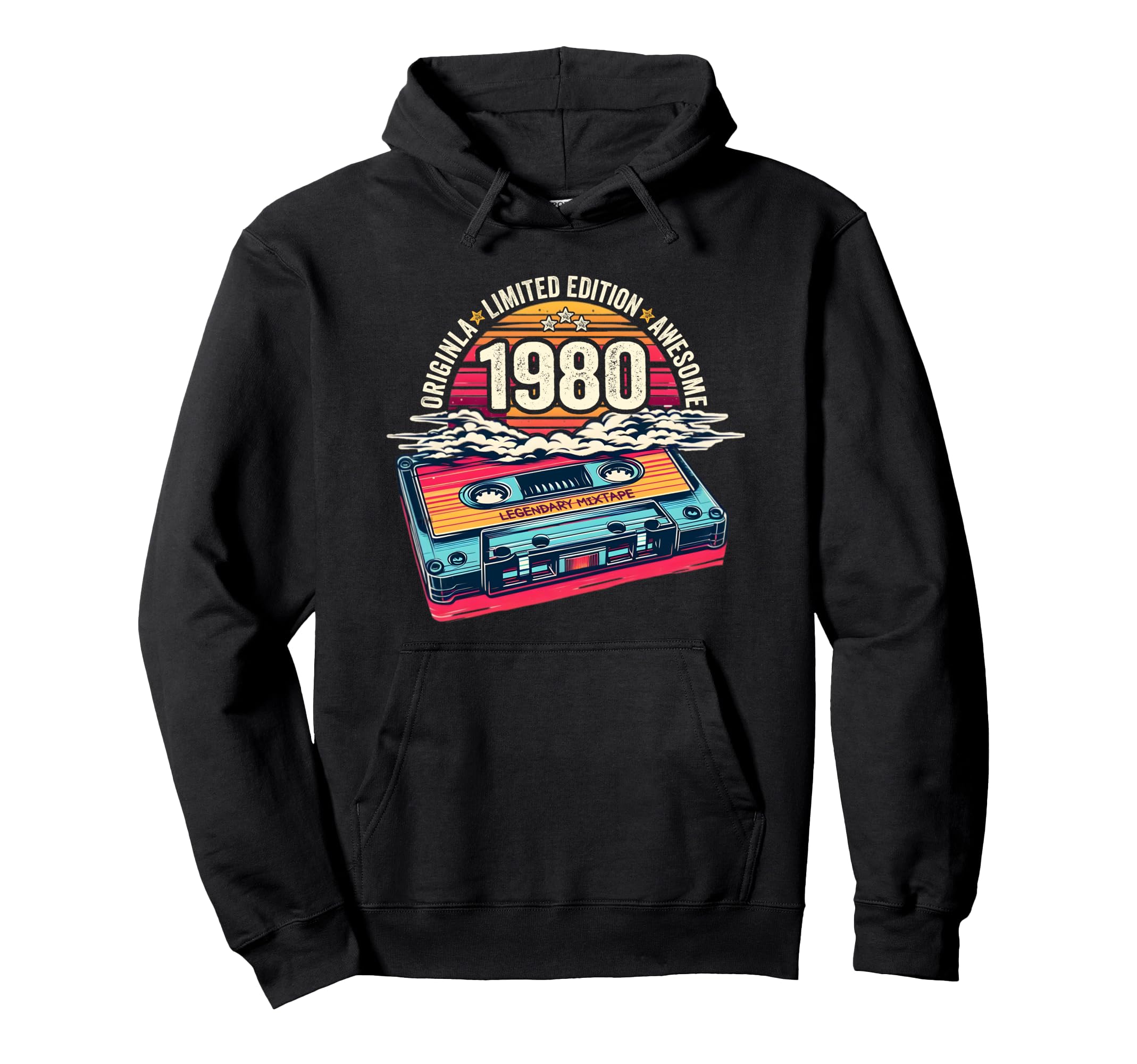1980 Birthday Cassette Tape Gift Hoodie - Streetwear Style for Adults - T-Shirt, Sweatshirt, Hoodie