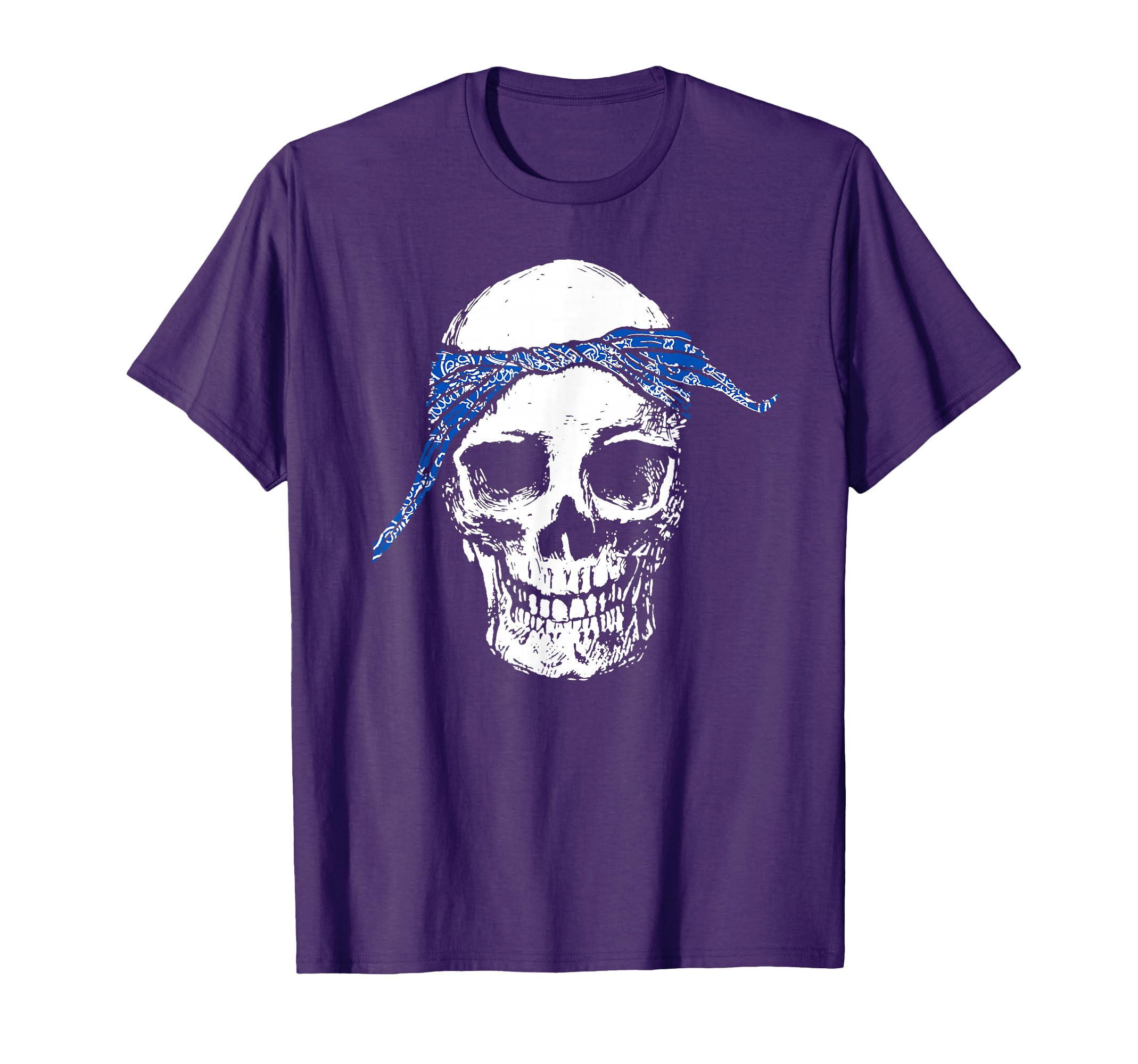 Hip Hop Skull Blue Do Rag Bandana Old T-Shirt - Unique Graphic Men Women - T-Shirt, Sweatshirt, Hoodie