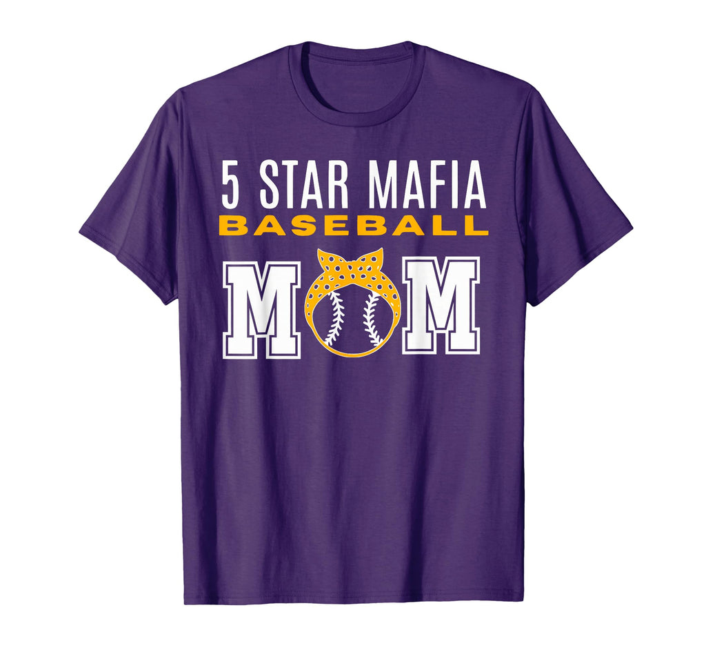 5 Star Mafia Baseball Mom Funny T-Shirt - Graphic Print for Adults - T-Shirt, Sweatshirt, Hoodie