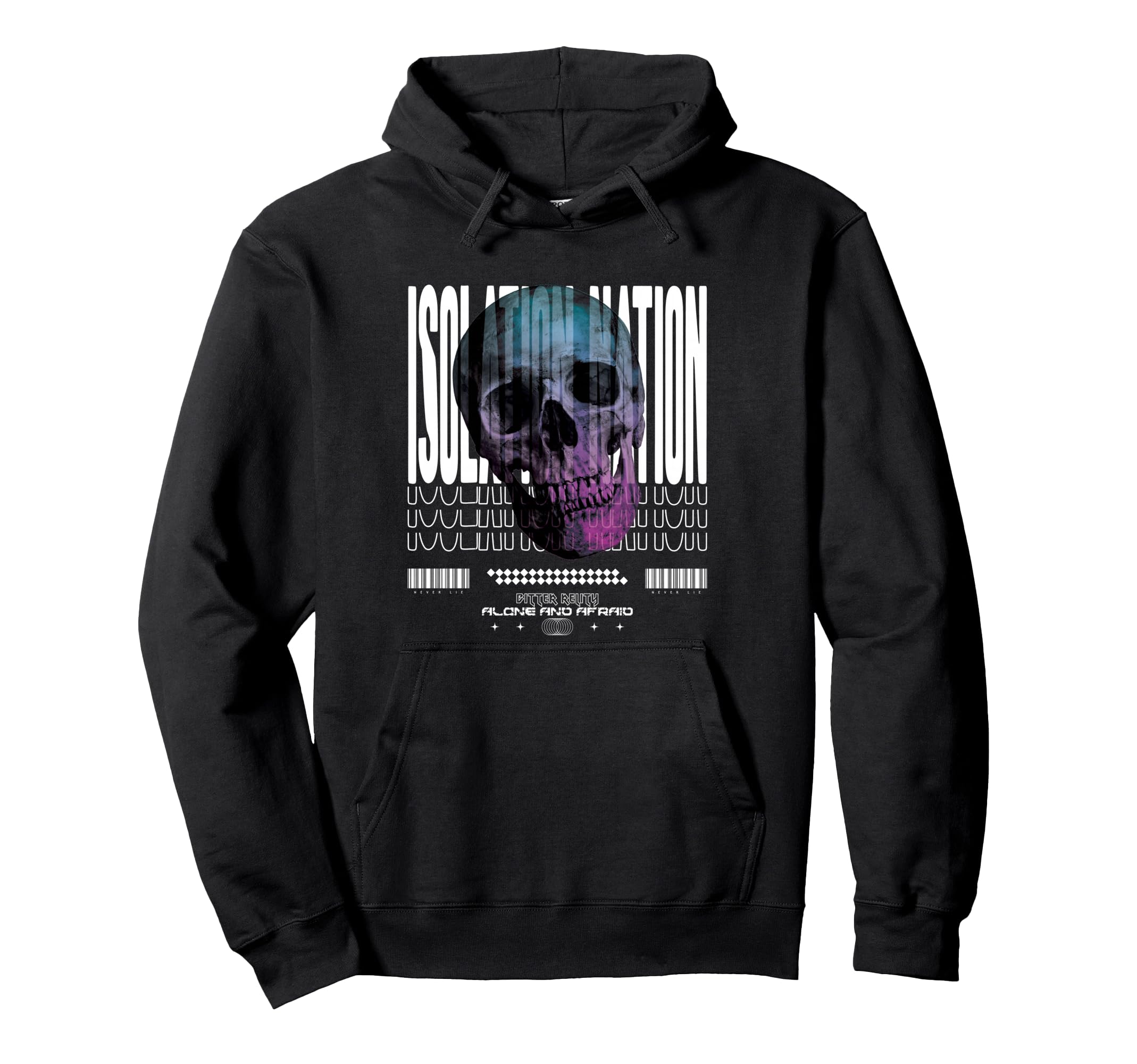 Isolation Skull Aesthetic Edgy Streetwear Hoodie - Unique Graphic Unisex - T-Shirt, Sweatshirt, Hoodie