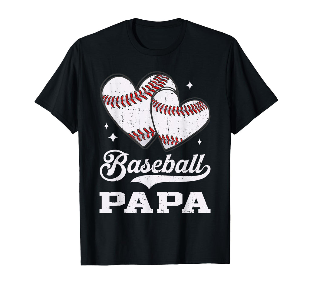 Baseball Heart Papa Baseball Player T-Shirt - Fun Novelty Design Unisex - T-Shirt, Sweatshirt, Hoodie