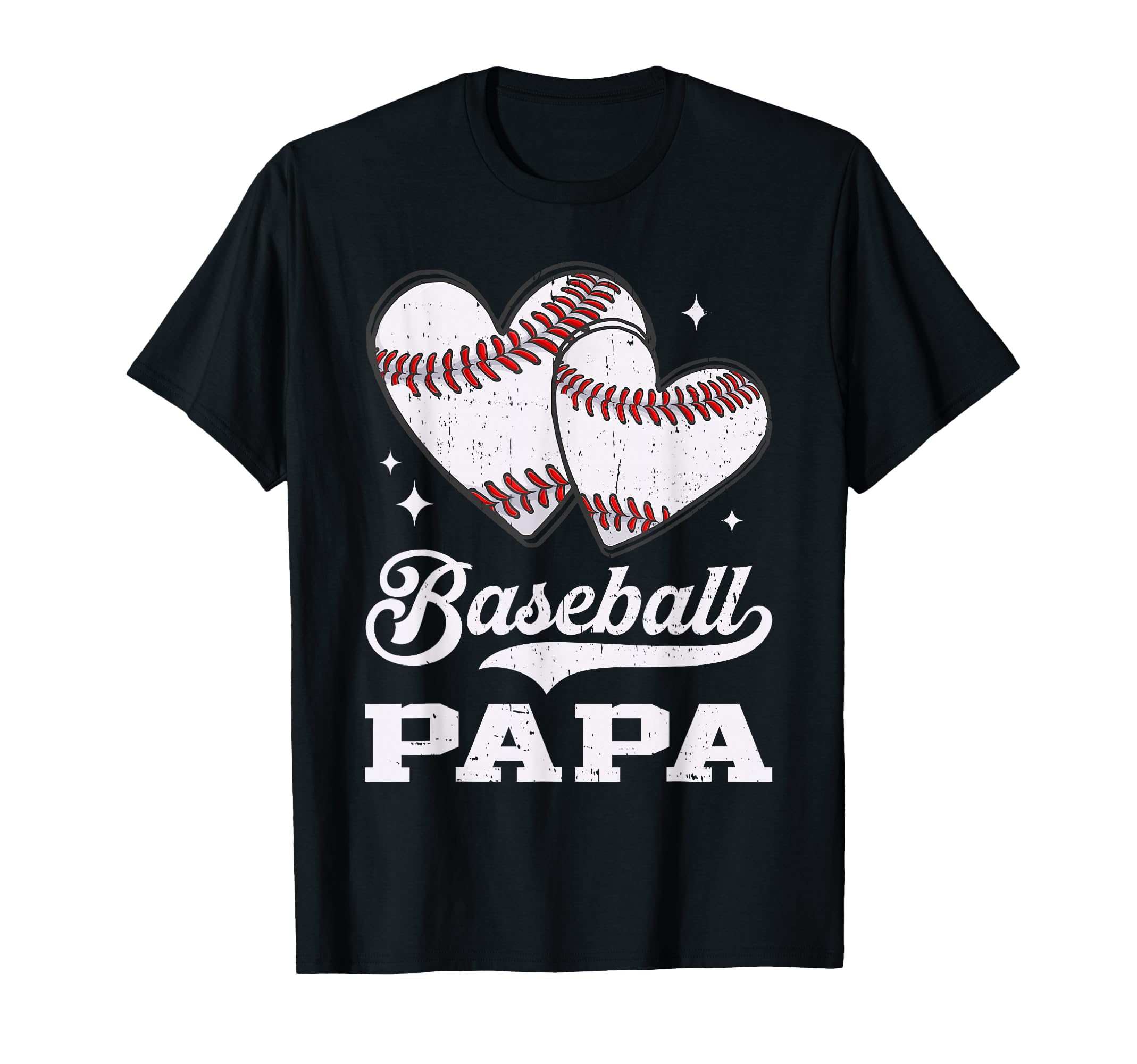 Baseball Heart Papa Baseball Player T-Shirt - Fun Novelty Design Unisex - T-Shirt, Sweatshirt, Hoodie