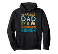 Proud Dad Marathon Runner Distressed Hoodie - Aesthetic Graphic Unisex - T-Shirt, Sweatshirt, Hoodie