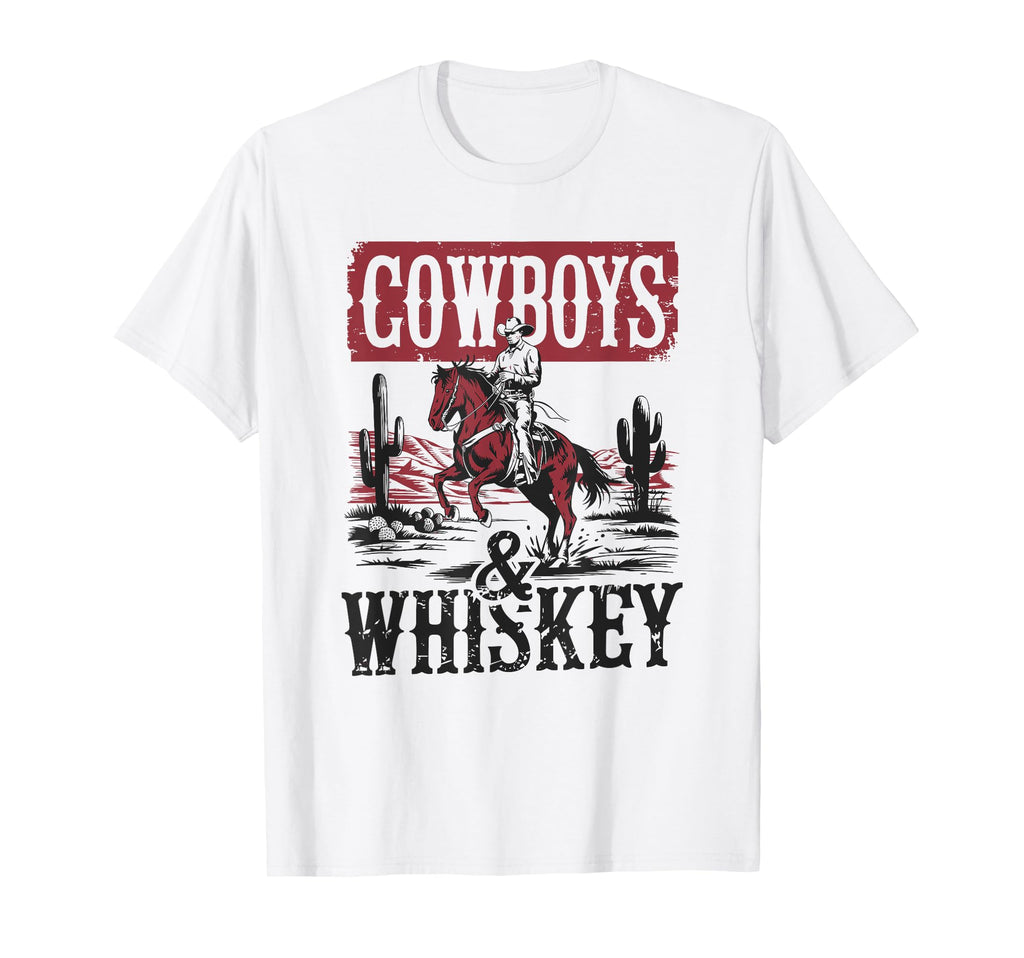 Cowboys Whiskey Bronc Rider Cowgirl T-Shirt - Custom Art Print for Adults - T-Shirt, Sweatshirt, Hoodie