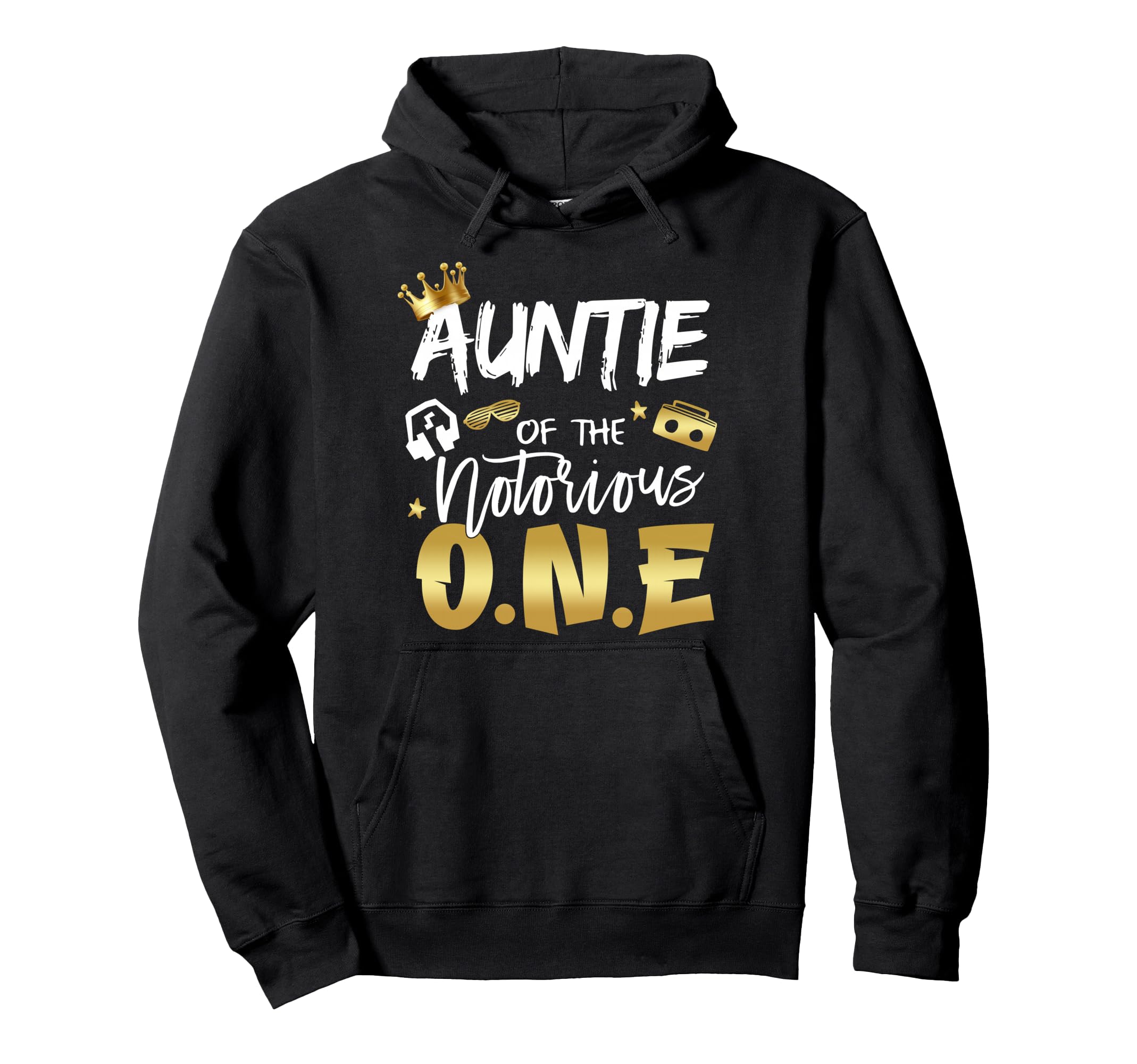 Auntie Notorious One Old School Hip Hoodie - Minimalist Print Men Women - T-Shirt, Sweatshirt, Hoodie
