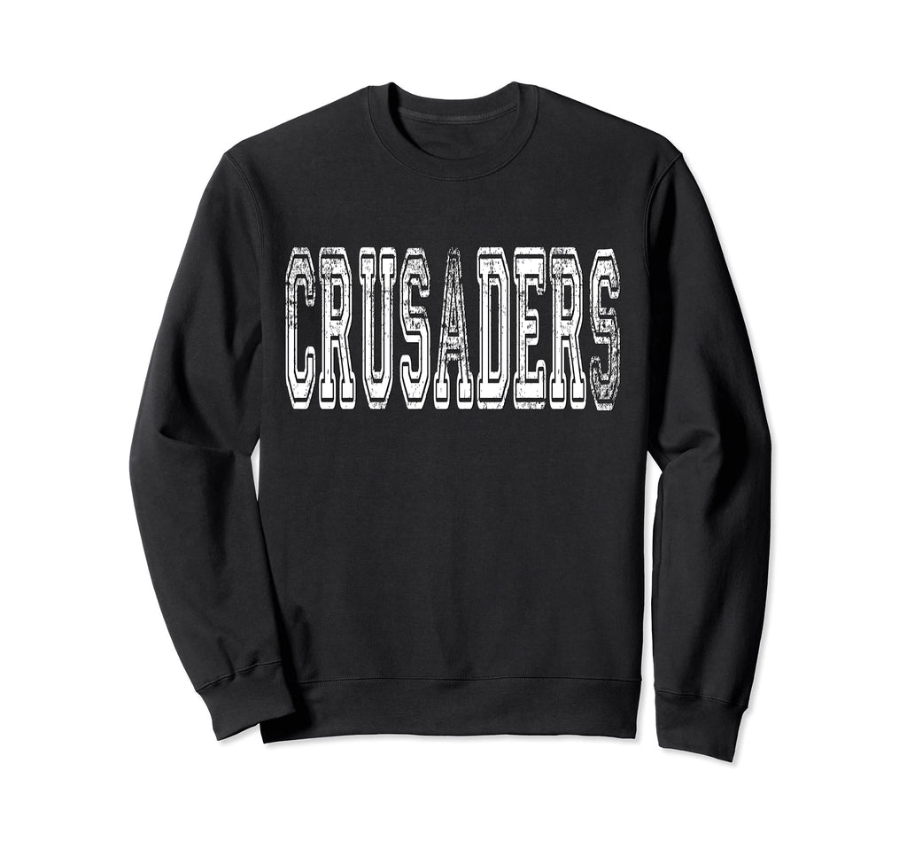 Crusaders Mascot Distressed School Sweatshirt - Unique Graphic Men Women - T-Shirt, Sweatshirt, Hoodie