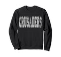 Crusaders Mascot Distressed School Sweatshirt - Unique Graphic Men Women - T-Shirt, Sweatshirt, Hoodie