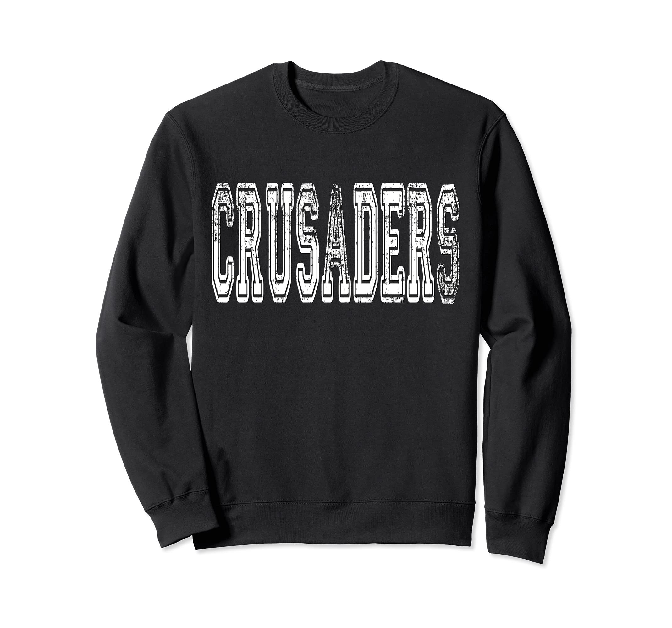 Crusaders Mascot Distressed School Sweatshirt - Unique Graphic Men Women - T-Shirt, Sweatshirt, Hoodie
