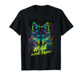 80S Vaporwave Synthwave Wolf Colorful T-Shirt - Novelty Apparel for Adults - T-Shirt, Sweatshirt, Hoodie