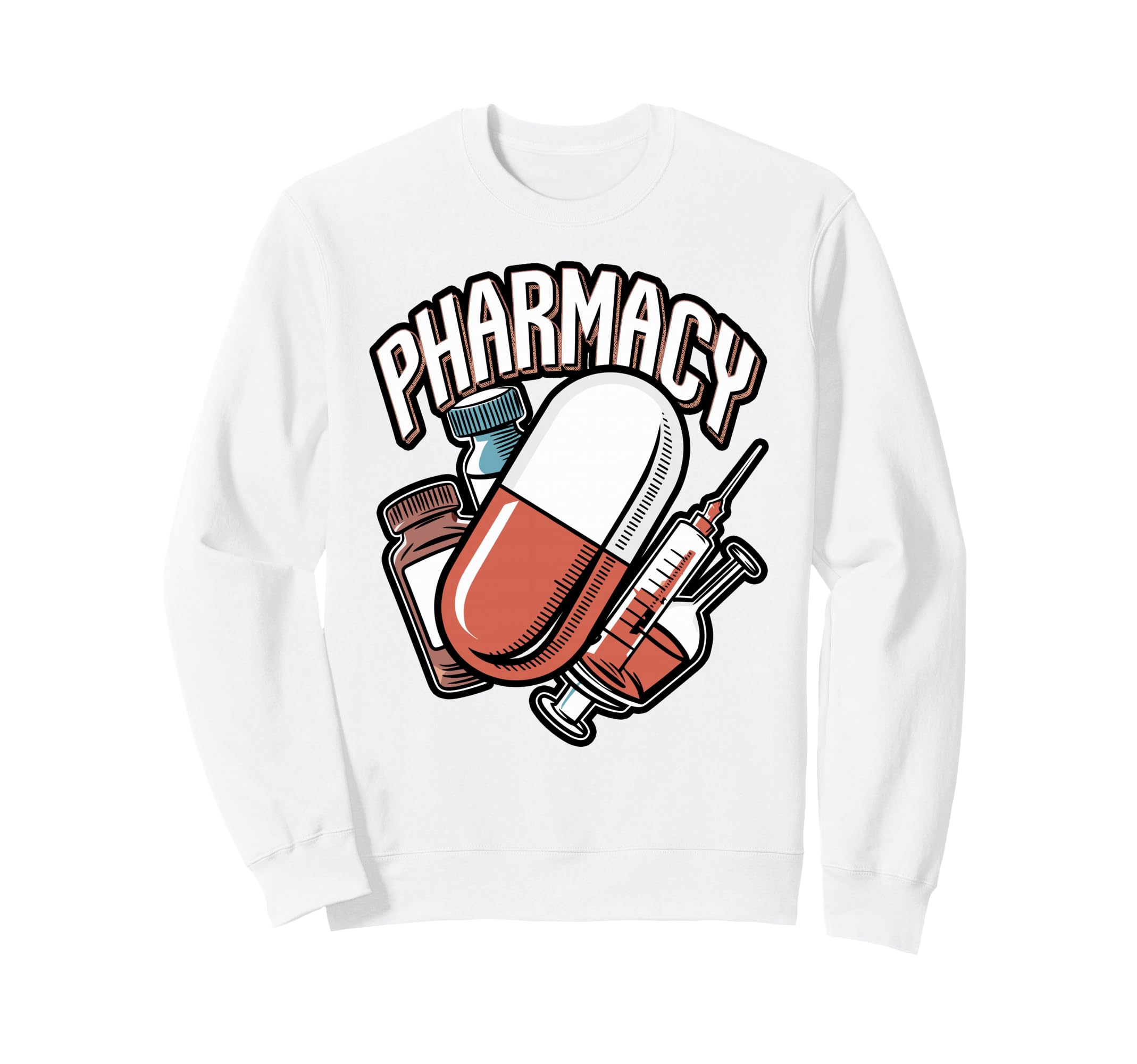 Pharmacy Boho Patchwork Letters Sweatshirt - Custom Art Print for Adults - T-Shirt, Sweatshirt, Hoodie