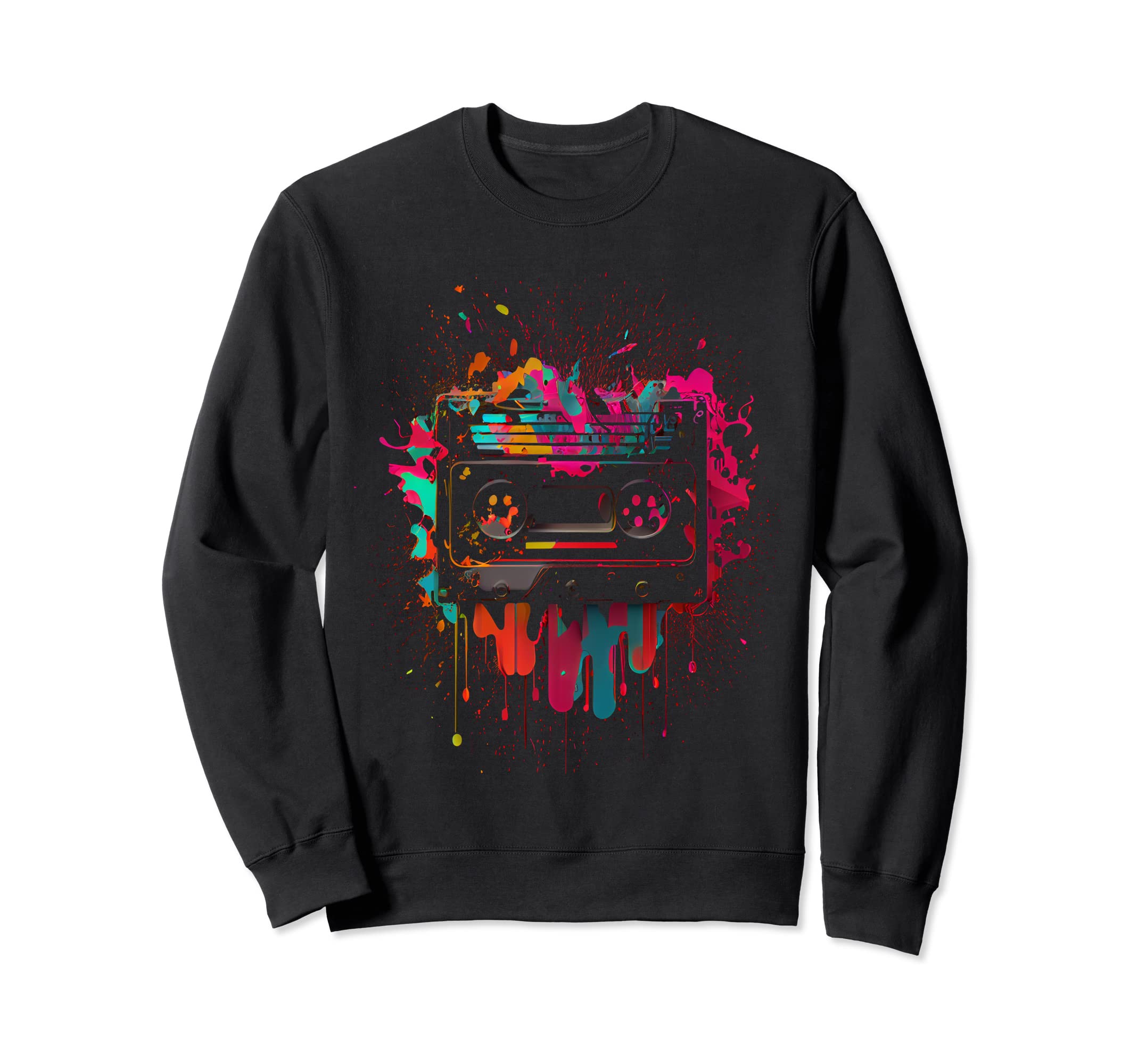 80S Cassettes 80S Music Cassette Sweatshirt - Casual Everyday Wear Unisex - T-Shirt, Sweatshirt, Hoodie