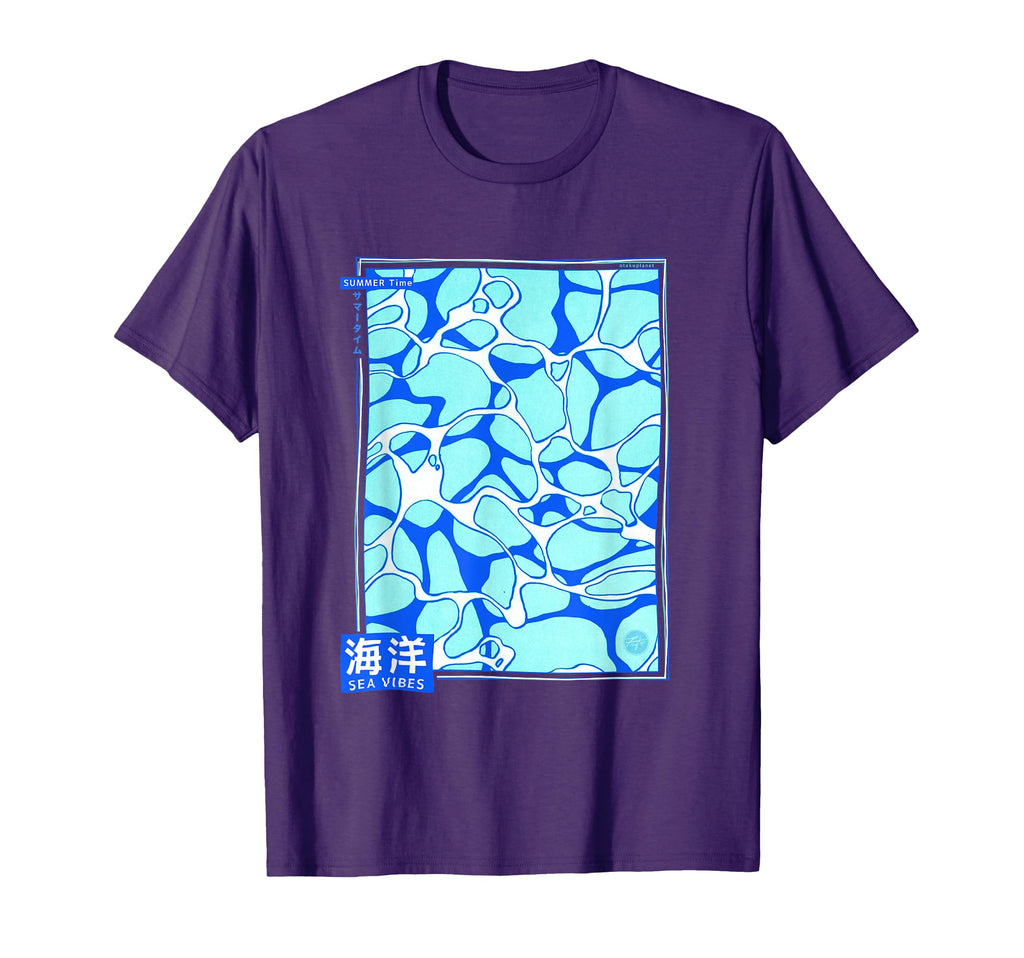Japanese Anime Sea 90S Vaporwave T-Shirt - Casual Everyday Wear for Adults - T-Shirt, Sweatshirt, Hoodie