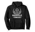 Nashville Tennessee Distressed Hoodie - Novelty Apparel for Adults - T-Shirt, Sweatshirt, Hoodie