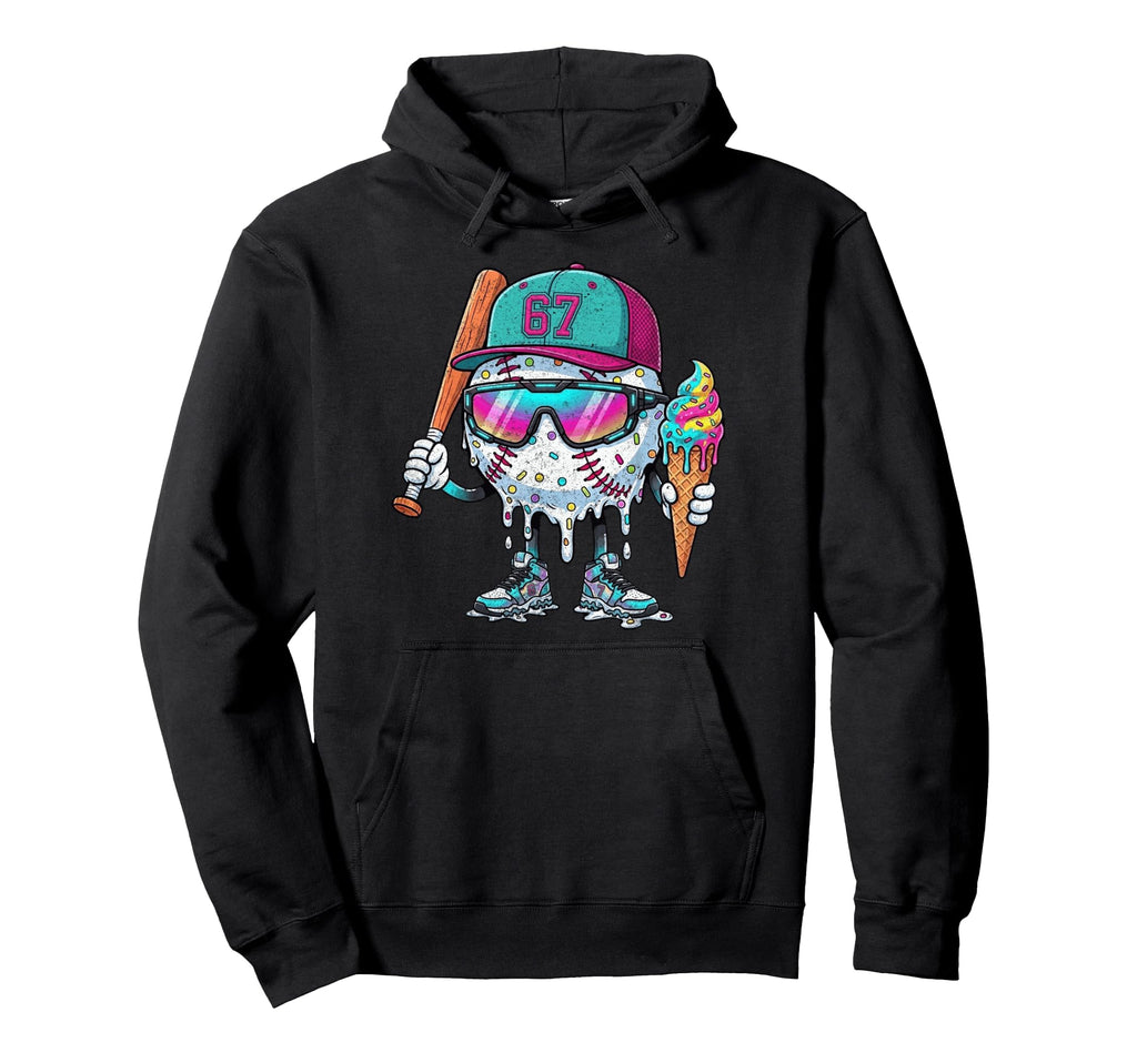 Baseball Drip Ice Cream 67 Gifts T-Shirt - Minimalist Print Men Women - T-Shirt, Sweatshirt, Hoodie