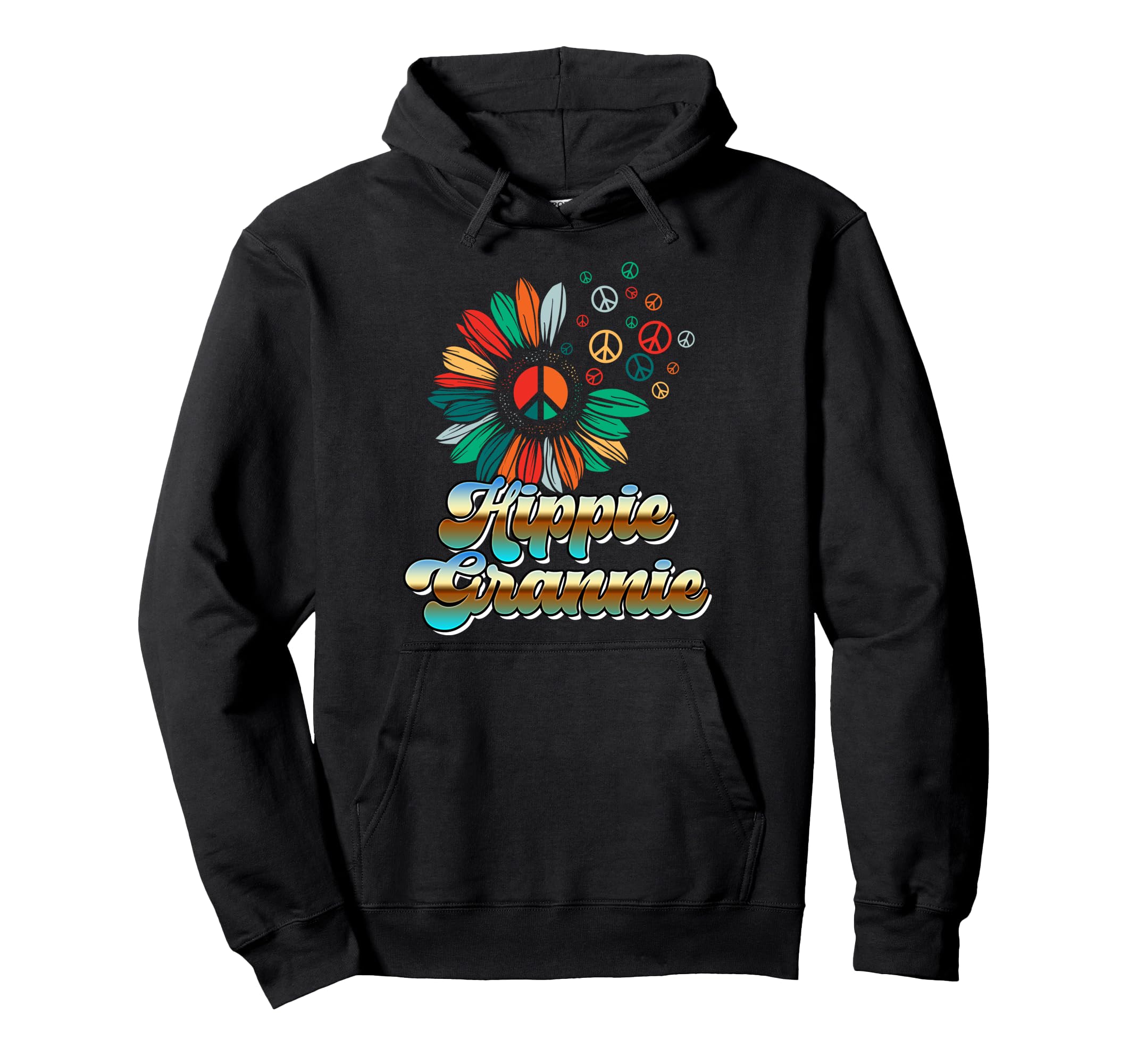 Flower Power Groovy Oma Hippie Funny Hoodie - Minimalist Print Men Women - T-Shirt, Sweatshirt, Hoodie