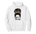 Mom Life Messy Bun Curly Hair Baseball Hoodie - Custom Art Print Men Women - T-Shirt, Sweatshirt, Hoodie