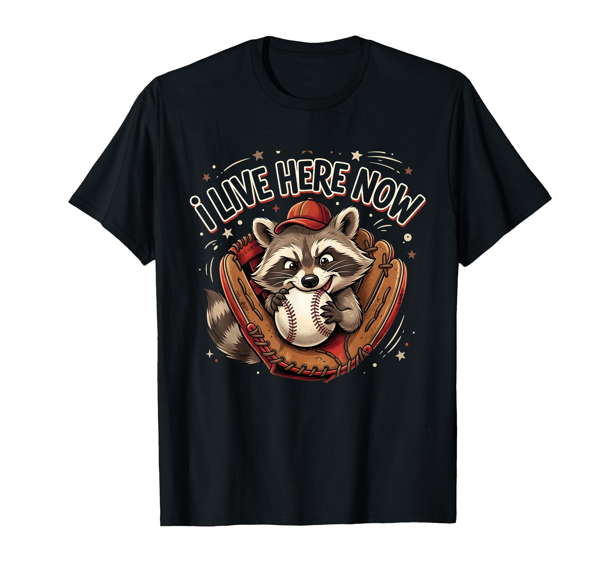 Funny Raccoon Baseball Lover Animal Sports T-Shirt - Novelty Apparel Unisex - T-Shirt, Sweatshirt, Hoodie