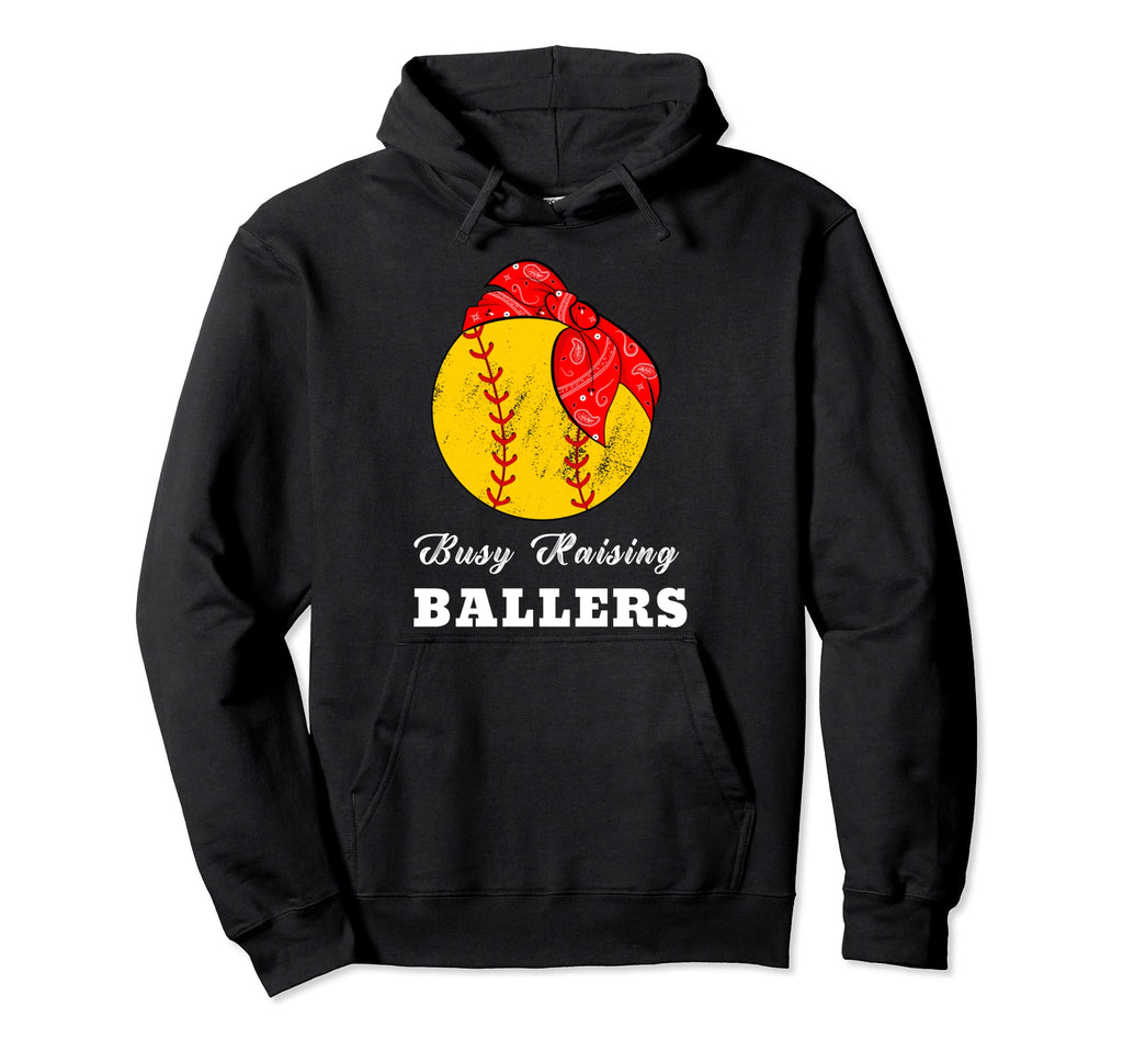 Busy Raising Ballers Funny Baseball Hoodie - Aesthetic Graphic for Adults - T-Shirt, Sweatshirt, Hoodie
