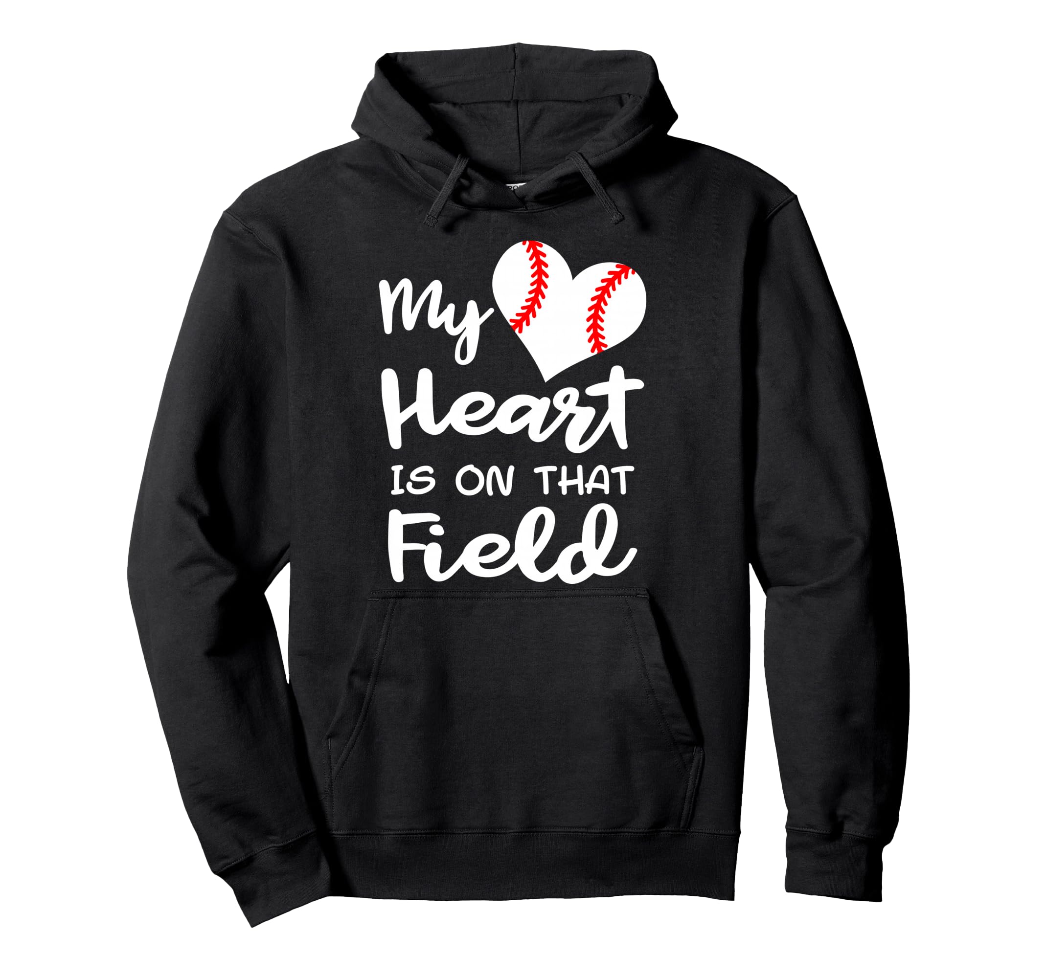 My Heart Is That Field Funny Baseball Hoodie - Fun Novelty Design Unisex - T-Shirt, Sweatshirt, Hoodie