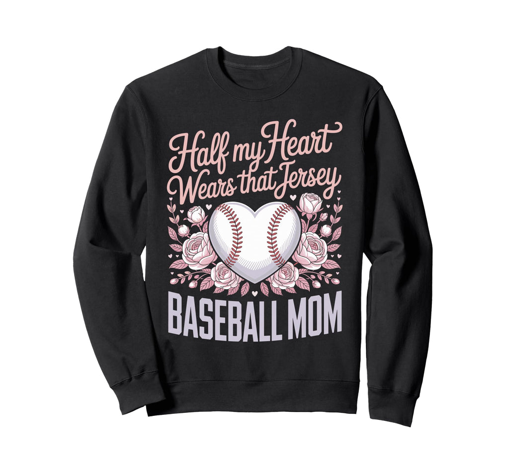 Half My Heart Wears That Jersey Sweatshirt - Fun Novelty Design Men Women - T-Shirt, Sweatshirt, Hoodie