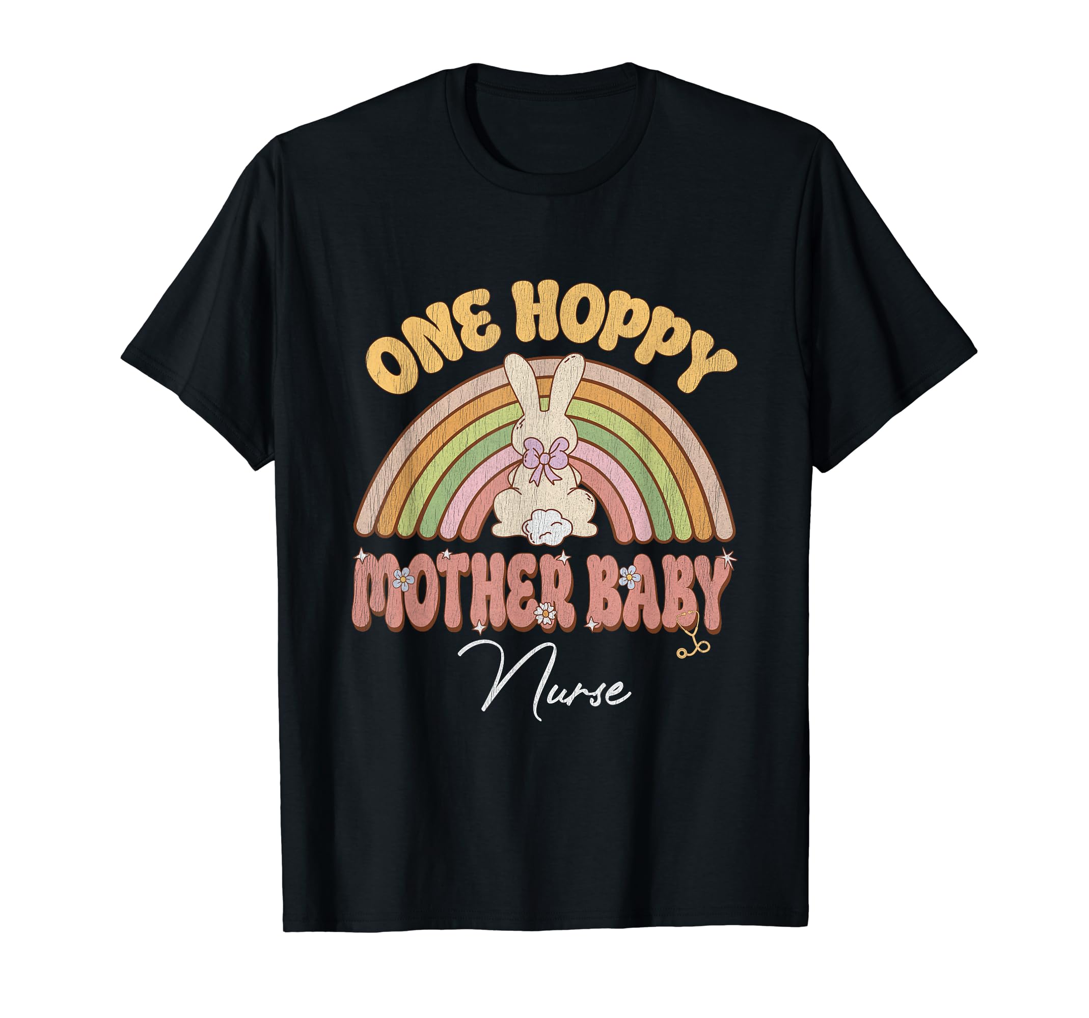 One Hoppy Mother Nurse Bunny Easter T-Shirt - Custom Art Print Unisex - T-Shirt, Sweatshirt, Hoodie