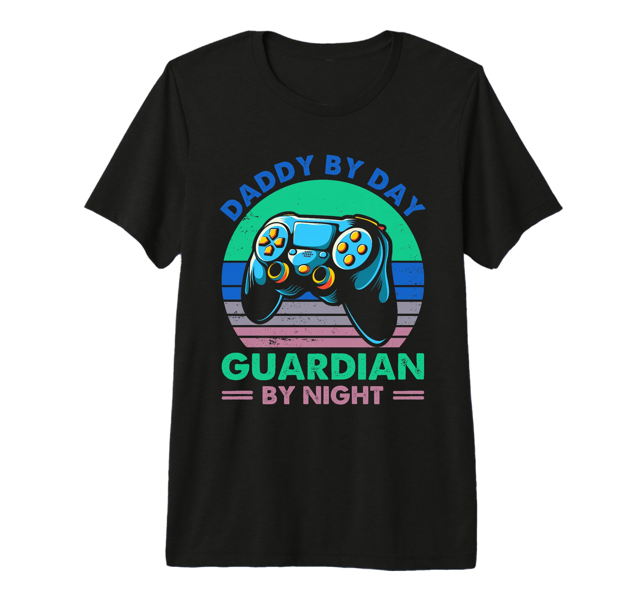 Daddy Day Guardian Night Gamer Dad Tri Blend T-Shirt - Graphic Print Unisex - T-Shirt, Sweatshirt, Hoodie