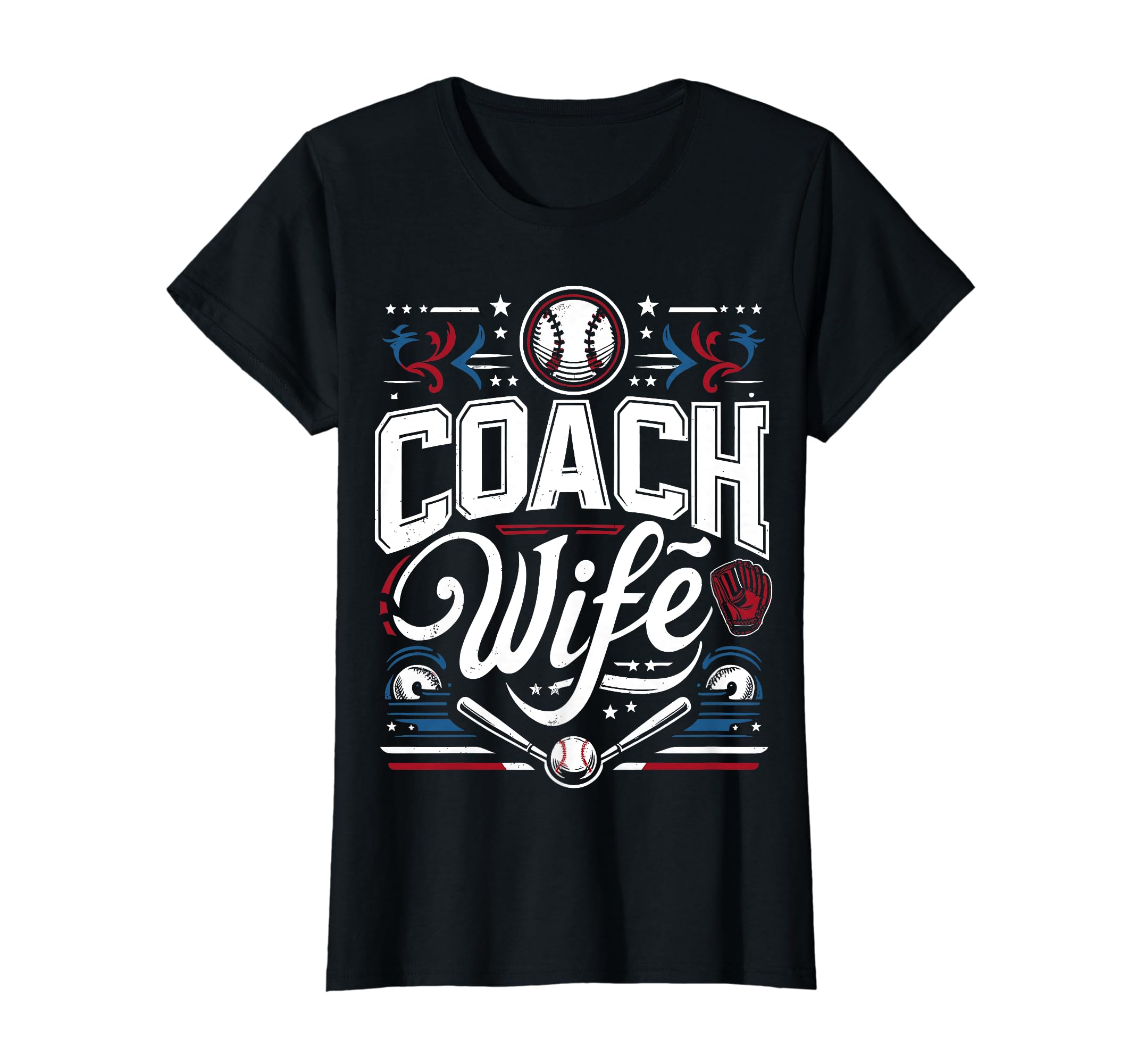 Coach Wife Baseball Wife Mom Baseball T-Shirt - Unique Graphic Men Women - T-Shirt, Sweatshirt, Hoodie