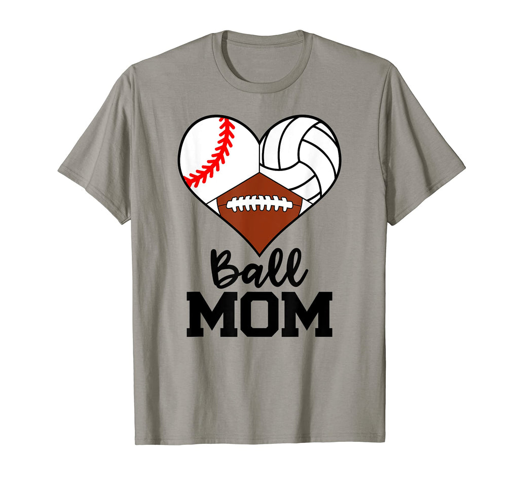 Ball Mom Funny Baseball Volleyball T-Shirt - Graphic Print for Adults - T-Shirt, Sweatshirt, Hoodie